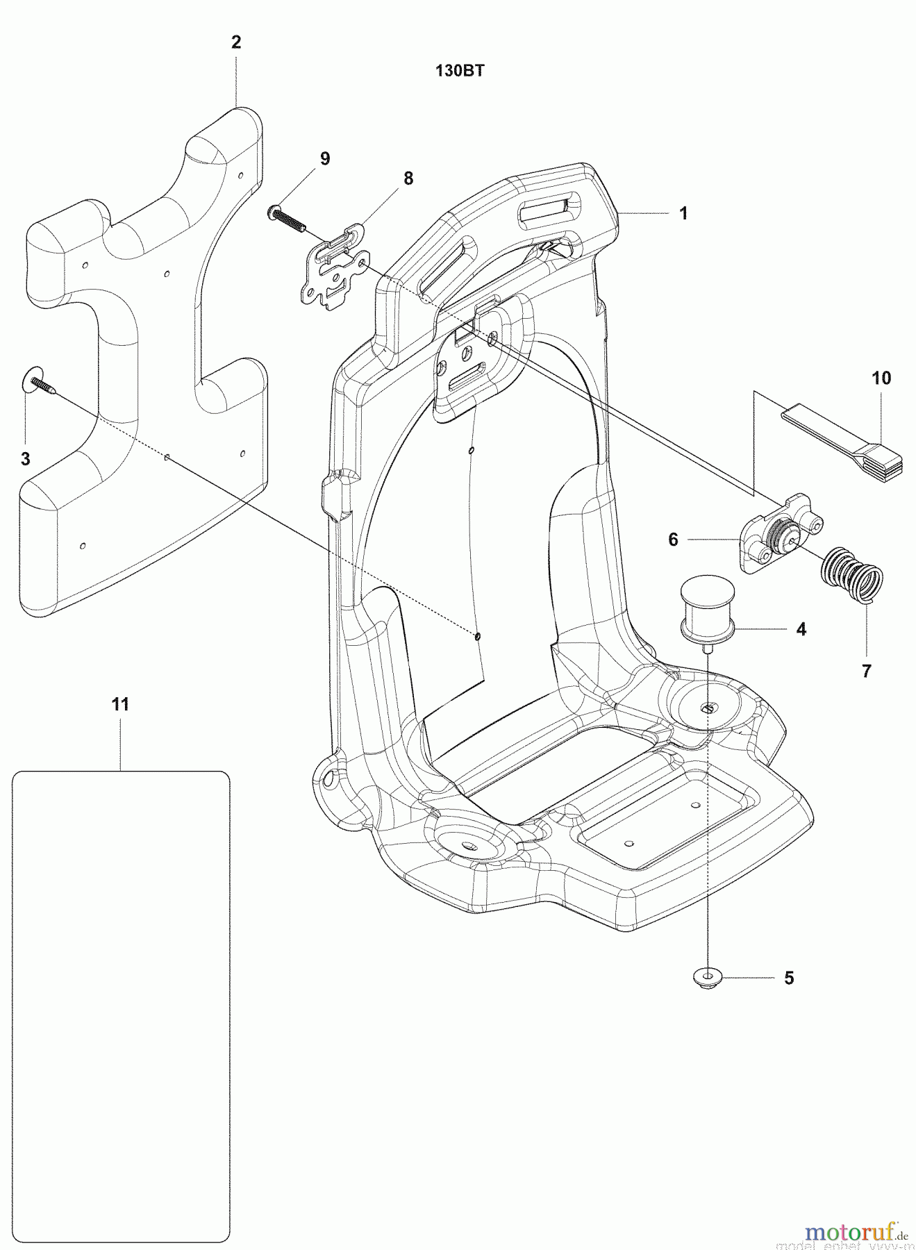 Husqvarna Bläser / Sauger / Häcksler / Mulchgeräte 130 BT - Husqvarna Backpack Blower (2008-10 & After) Backpack Frame