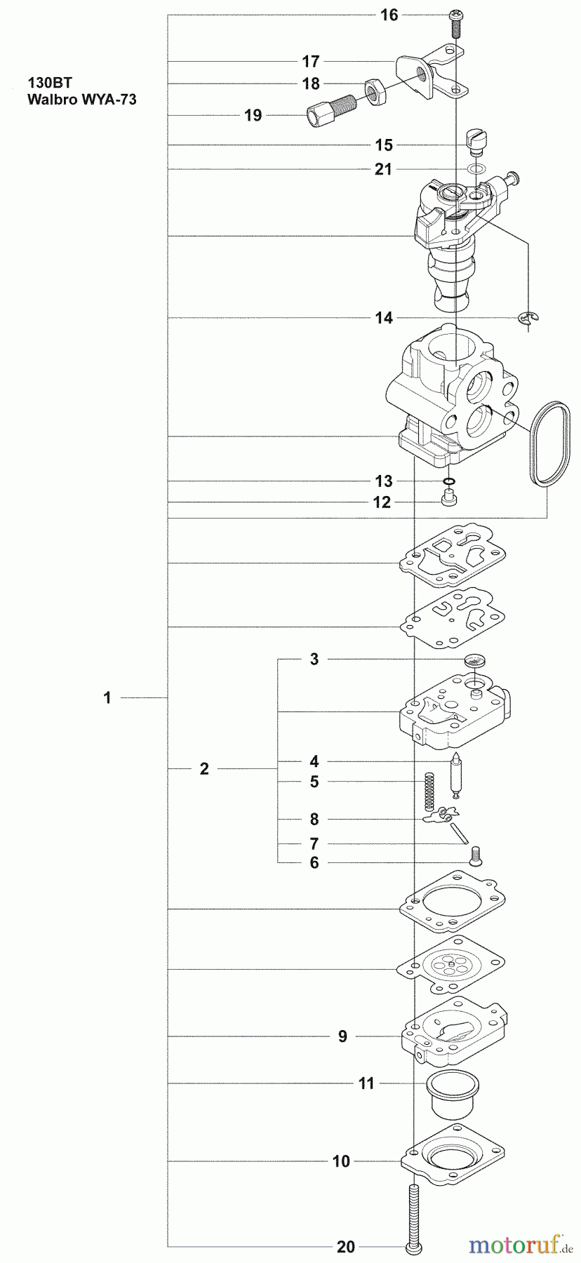 Husqvarna Bläser / Sauger / Häcksler / Mulchgeräte 130 BT - Husqvarna Backpack Blower (2008-10 & After) Carburetor Parts
