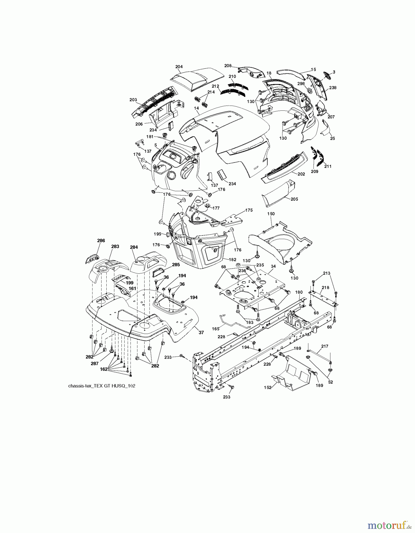 Husqvarna Rasen und Garten Traktoren YTH 2348 (289571) - Husqvarna Yard Tractor (2012-02 & After) CHASSIS ENCLOSURES