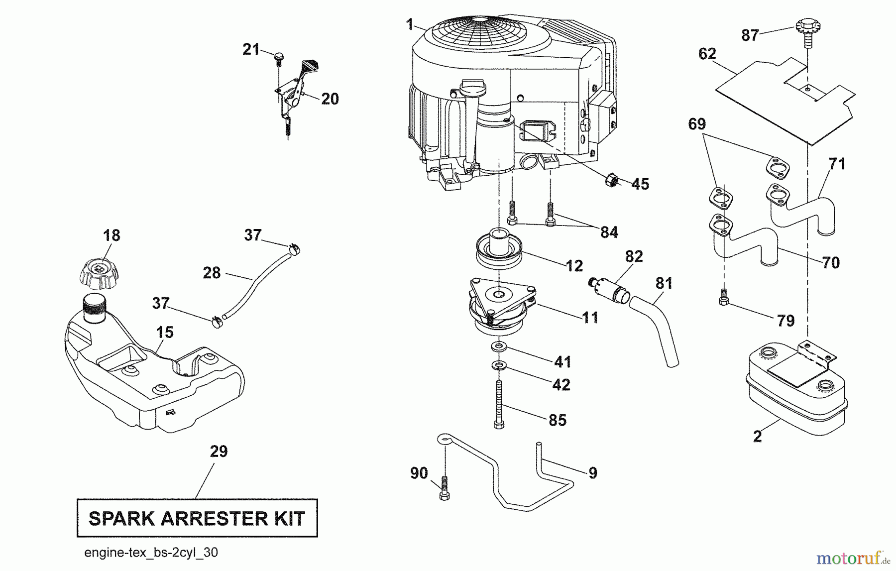 Husqvarna Rasen und Garten Traktoren YTH 2348 (917.289560) - Husqvarna Yard Tractor (2009-01 & After) (Sears Craftsman) Engine