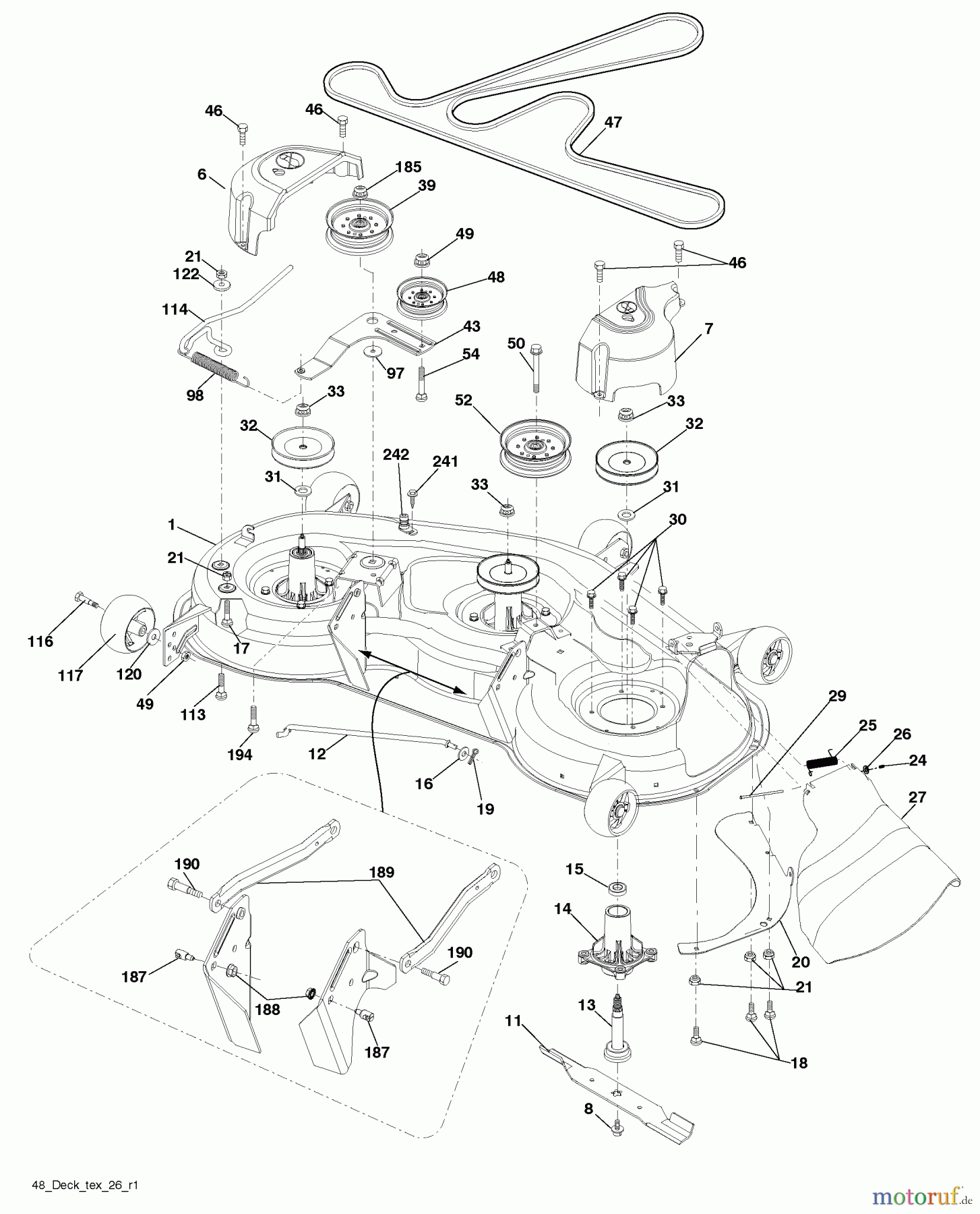 Husqvarna Rasen und Garten Traktoren YTH 2348 (917.289570) - Husqvarna Yard Tractor (2010-04 & After) (Sears Craftsman) Mower Deck