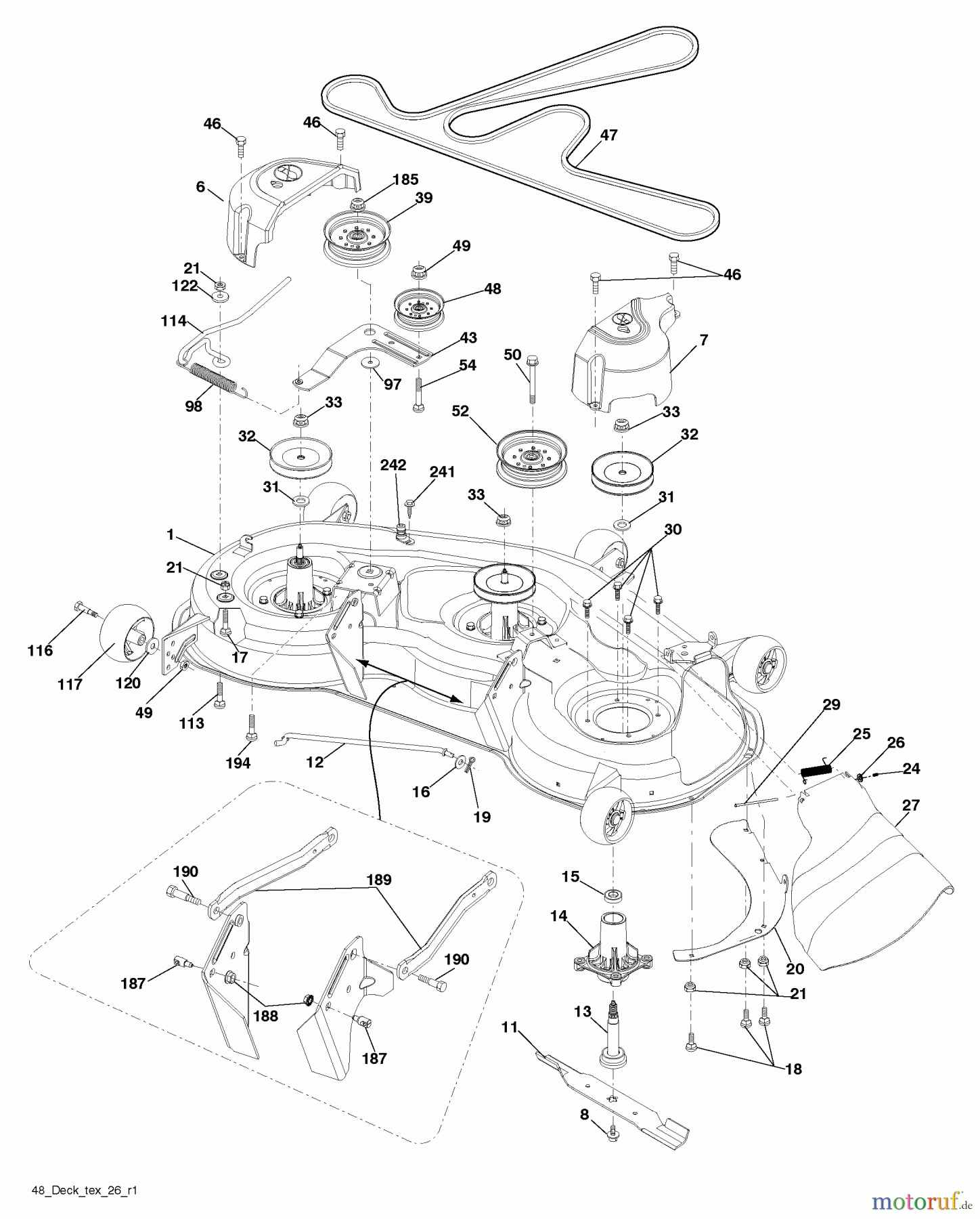 Husqvarna Rasen und Garten Traktoren YTH 2348 (917.289571) - Husqvarna Yard Tractor (2010-04 & After) (Sears Craftsman) Mower Deck