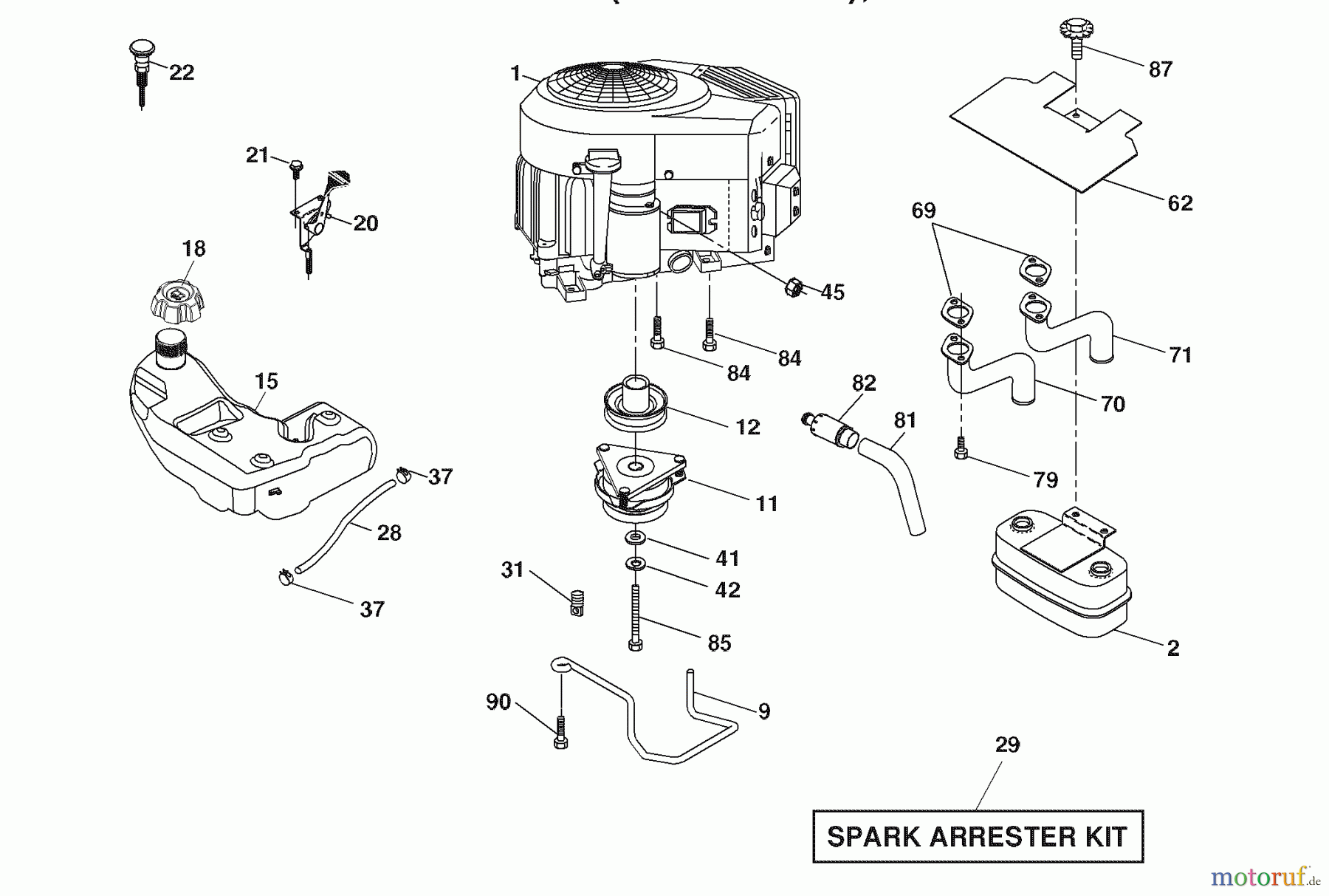 Husqvarna Rasen und Garten Traktoren YTH 2348 (96043003501) - Husqvarna Yard Tractor (2008-01 & After) Engine