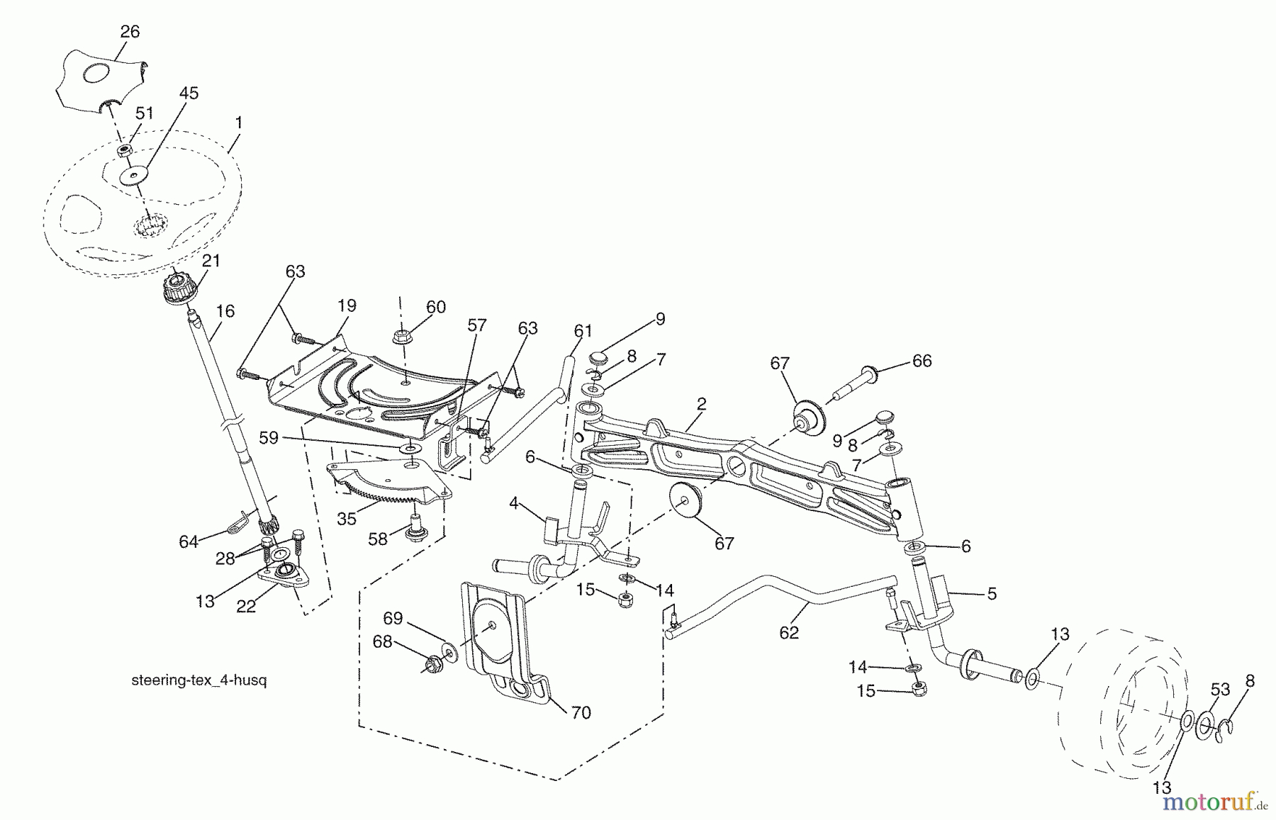 Husqvarna Rasen und Garten Traktoren YTH 2348 (96043005901) - Husqvarna Yard Tractor (2009-01 & After) Steering Assembly