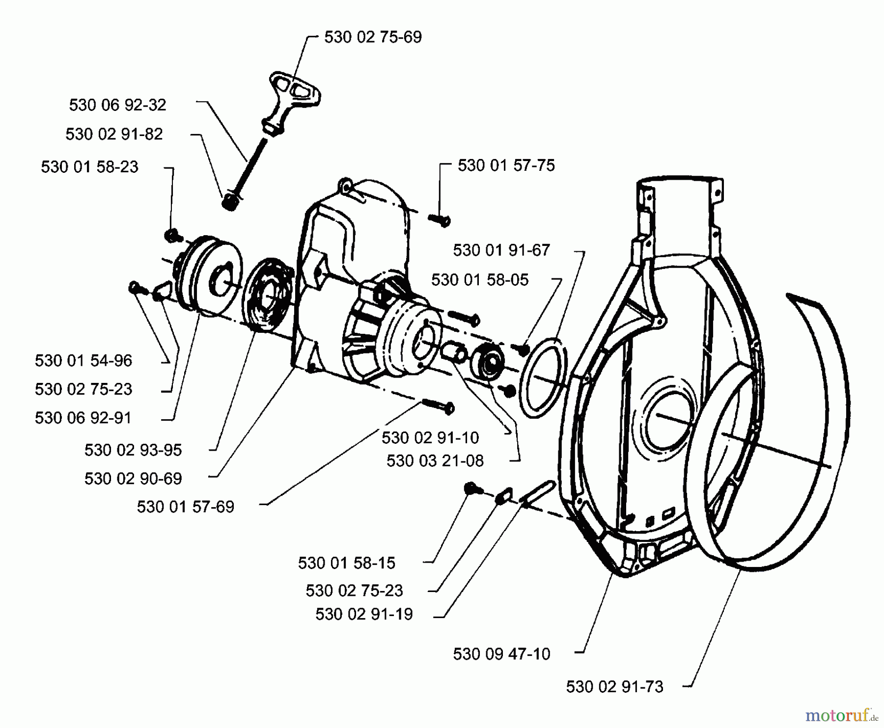 Husqvarna Bläser / Sauger / Häcksler / Mulchgeräte 132 HBV - Husqvarna Handheld Blower Vacuum (1991-11 to 1995-12) Starter