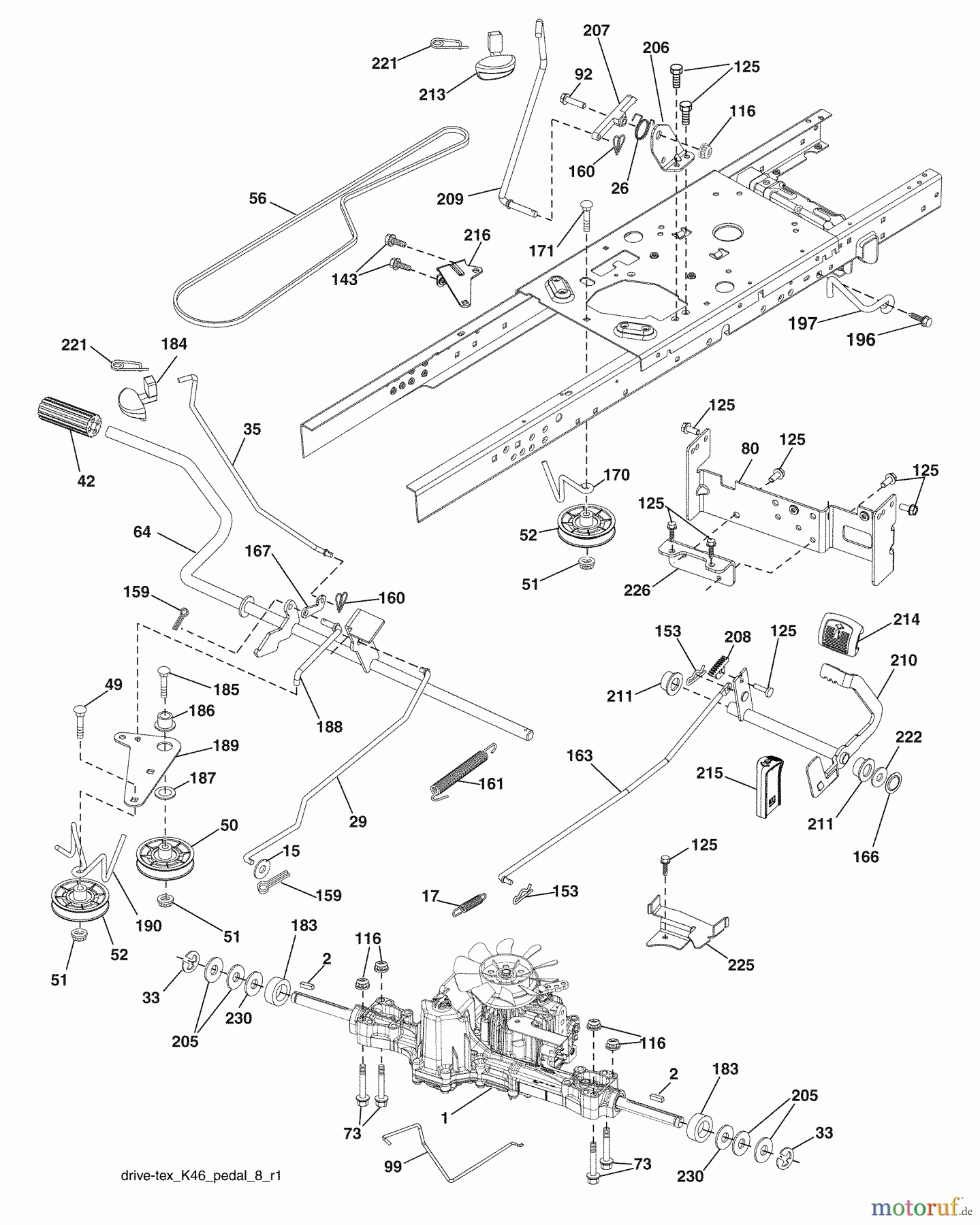 Husqvarna Rasen und Garten Traktoren YTH 2348 (96045000503) - Husqvarna Yard Tractor (2009-02 & After) Drive