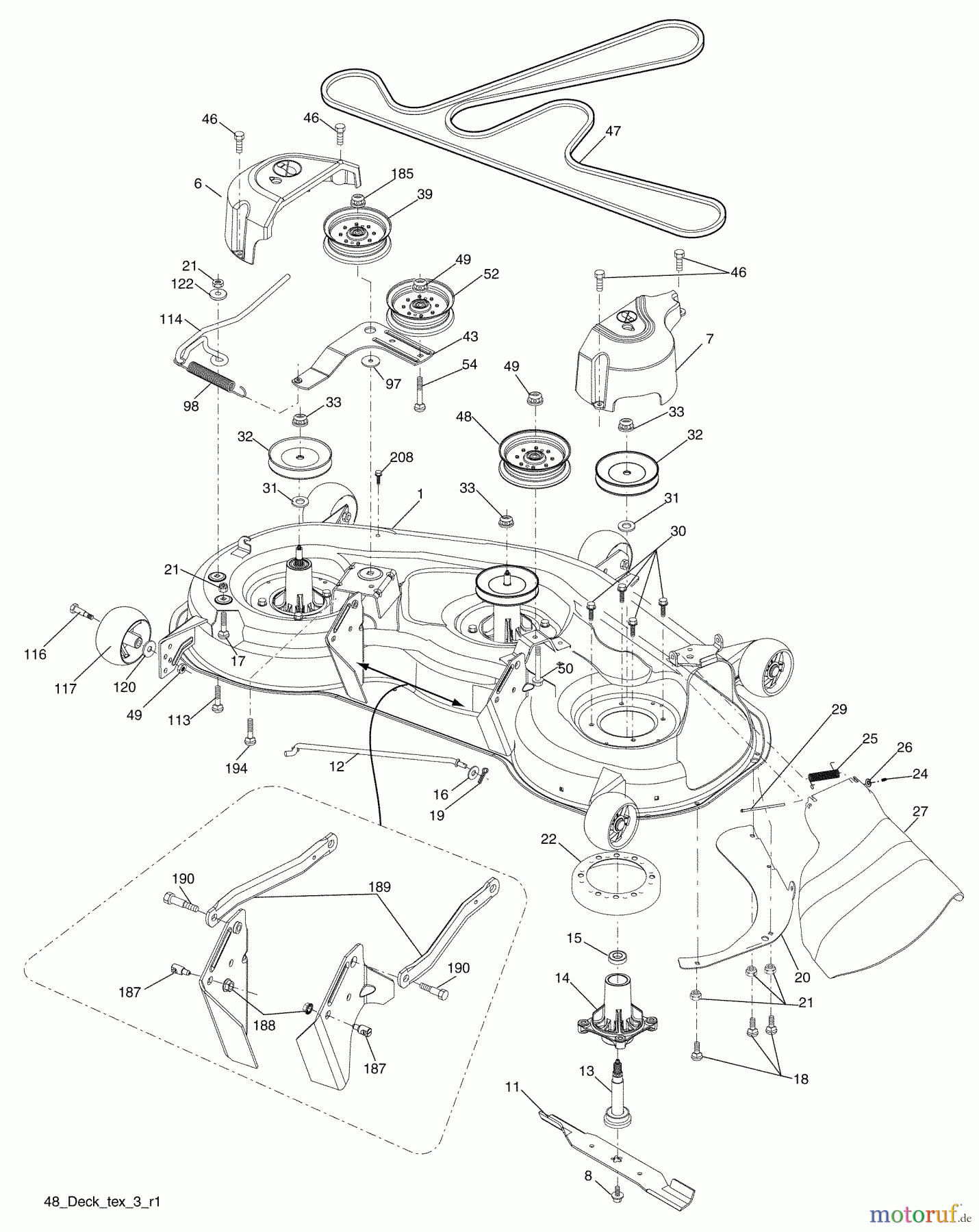 Husqvarna Rasen und Garten Traktoren YTH 2348 (96045000901) - Husqvarna Yard Tractor (2008-09 & After) Mower Deck