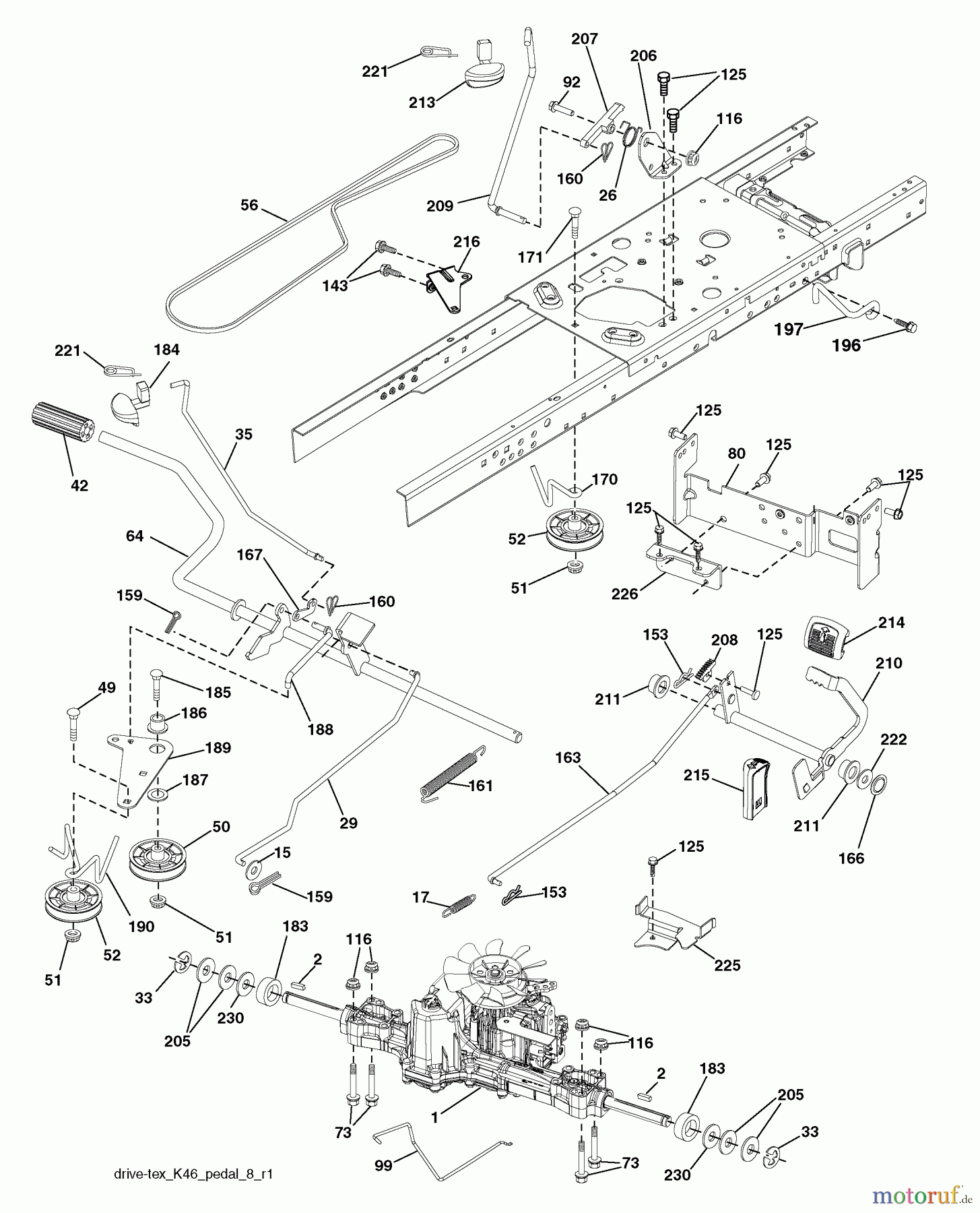  Husqvarna Rasen und Garten Traktoren YTH 2348 (96045002200) - Husqvarna Yard Tractor (2010-02 to 2010-01) Drive