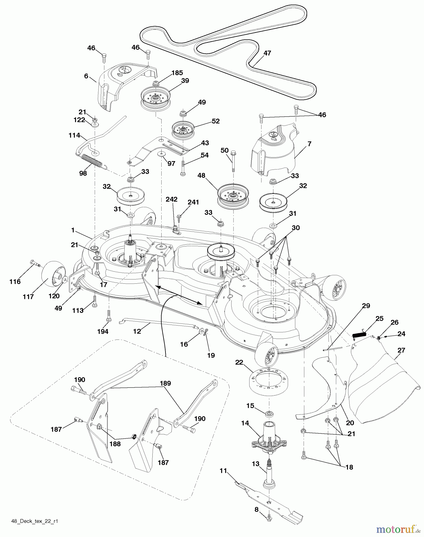 Husqvarna Rasen und Garten Traktoren YTH 2348 (96045002200) - Husqvarna Yard Tractor (2010-02 to 2010-01) Mower Deck