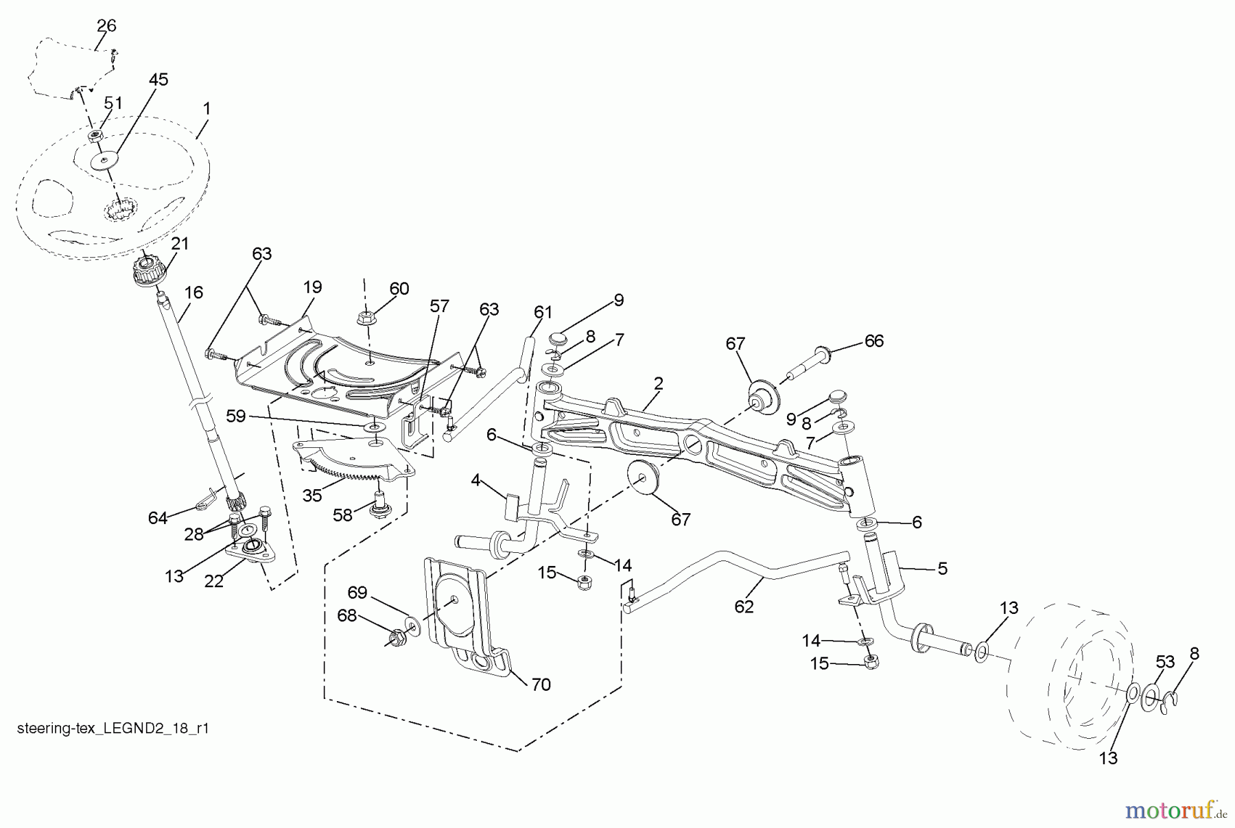 Husqvarna Rasen und Garten Traktoren YTH 2348 (96045002201) - Husqvarna Yard Tractor (2010-04 & After) Steering Assembly