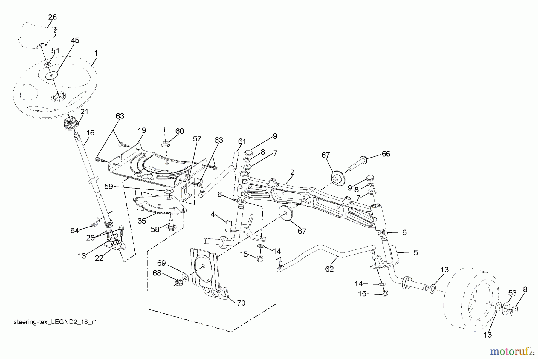 Husqvarna Rasen und Garten Traktoren YTH 2348 (96045002202) - Husqvarna Yard Tractor (2010-05 & After) Steering Assembly