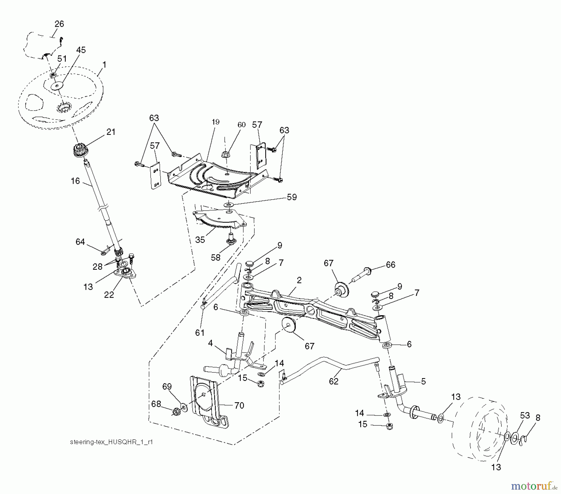  Husqvarna Rasen und Garten Traktoren YTH 20K42 (96041027600) - Husqvarna Yard Tractor (2011-09 & After) STEERING
