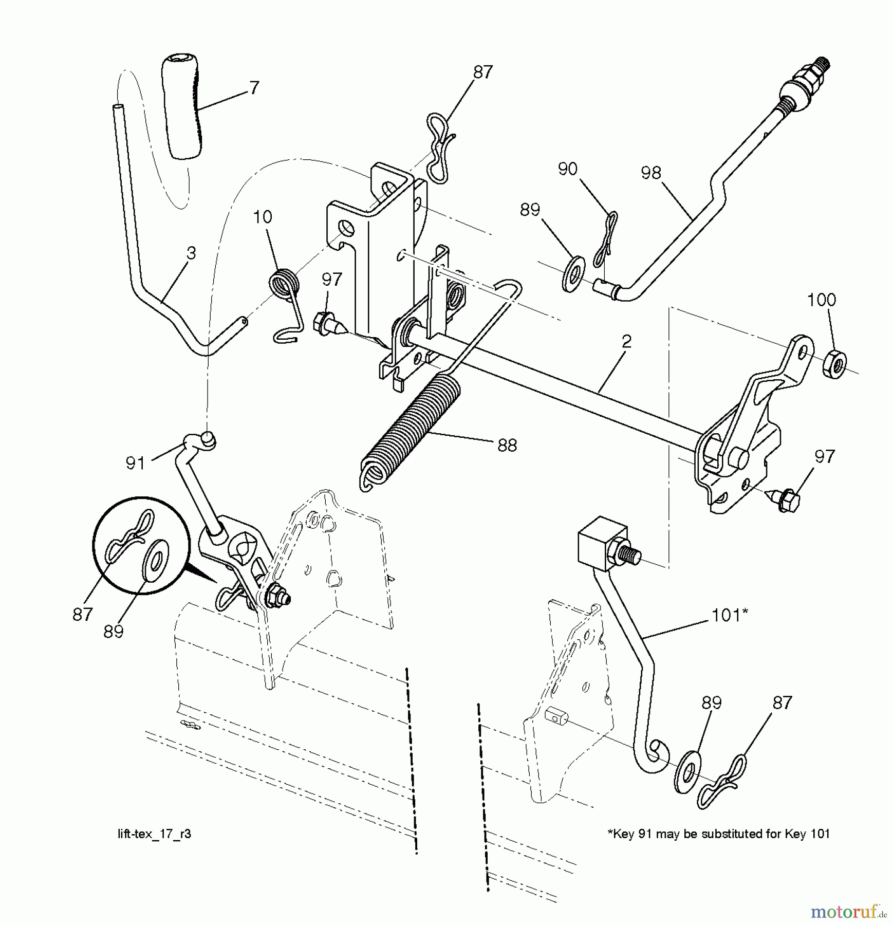 Husqvarna Rasen und Garten Traktoren YTH 20K42 (96041027600) - Husqvarna Yard Tractor (2011-09 & After) MOWER LIFT / DECK LIFT