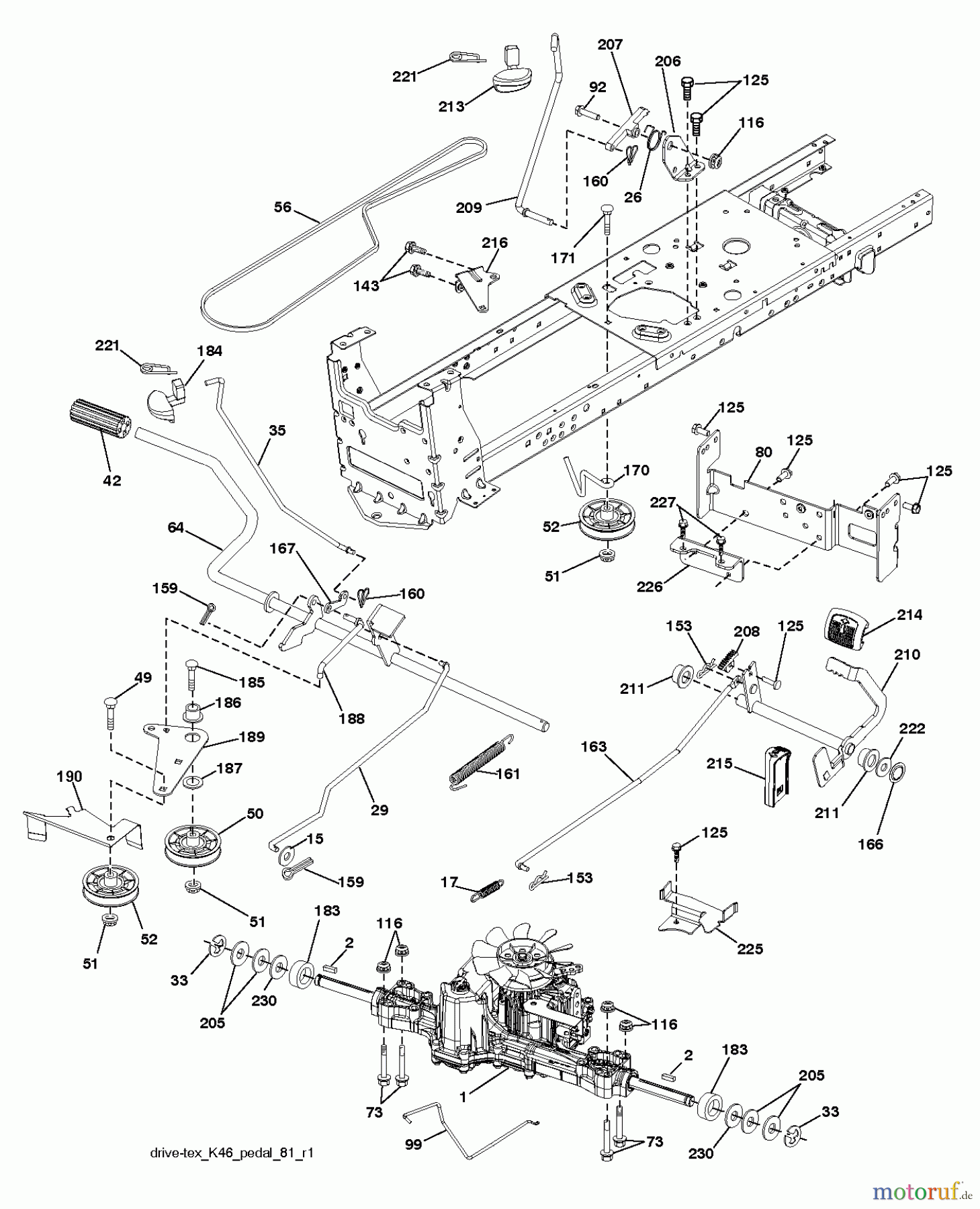 Husqvarna Rasen und Garten Traktoren YTH 22V42 (96043018600) - Husqvarna Yard Tractor (2013-09) DRIVE