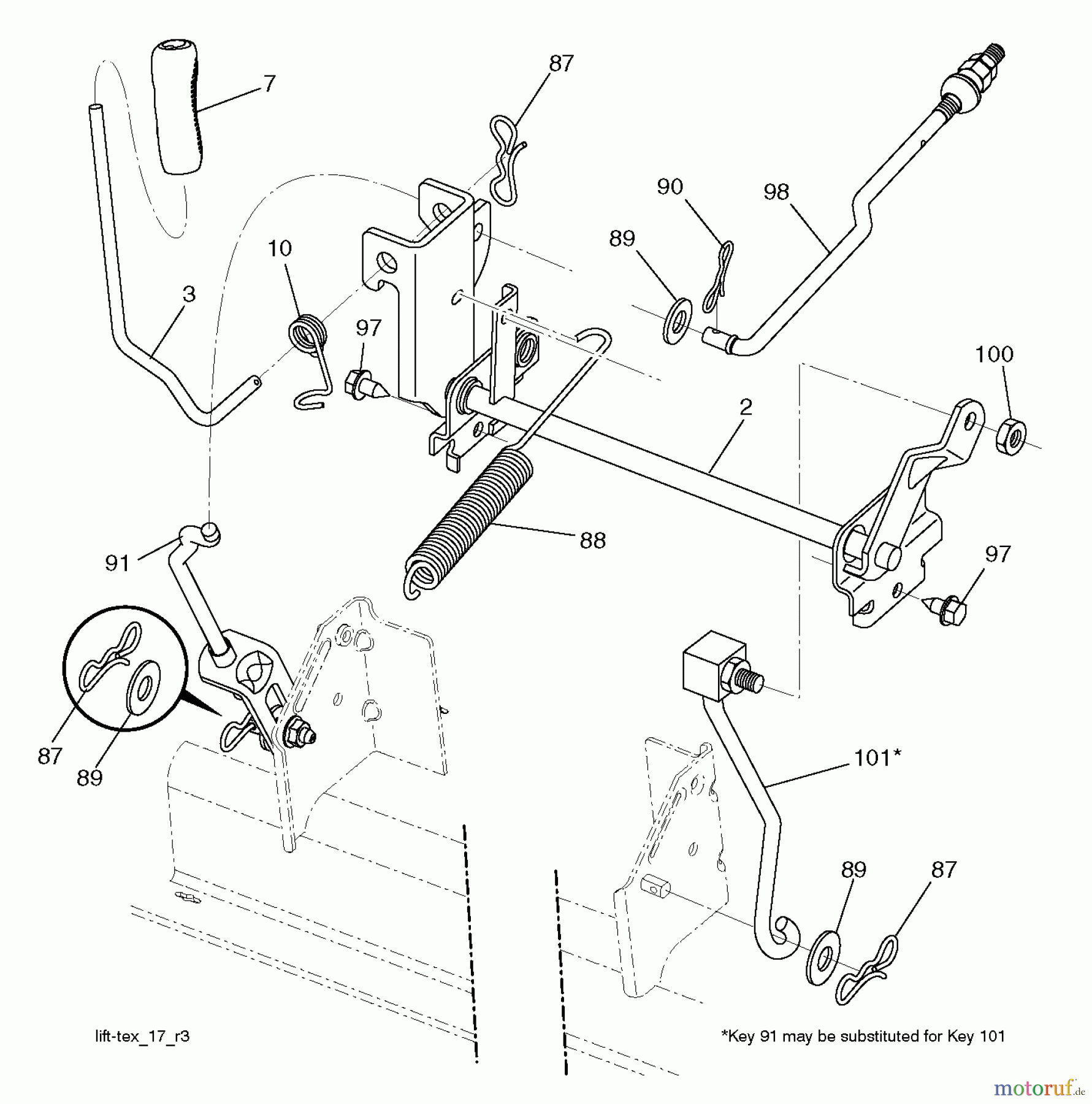  Husqvarna Rasen und Garten Traktoren YTH 22V42 (96043018600) - Husqvarna Yard Tractor (2013-09) MOWER LIFT LEVER