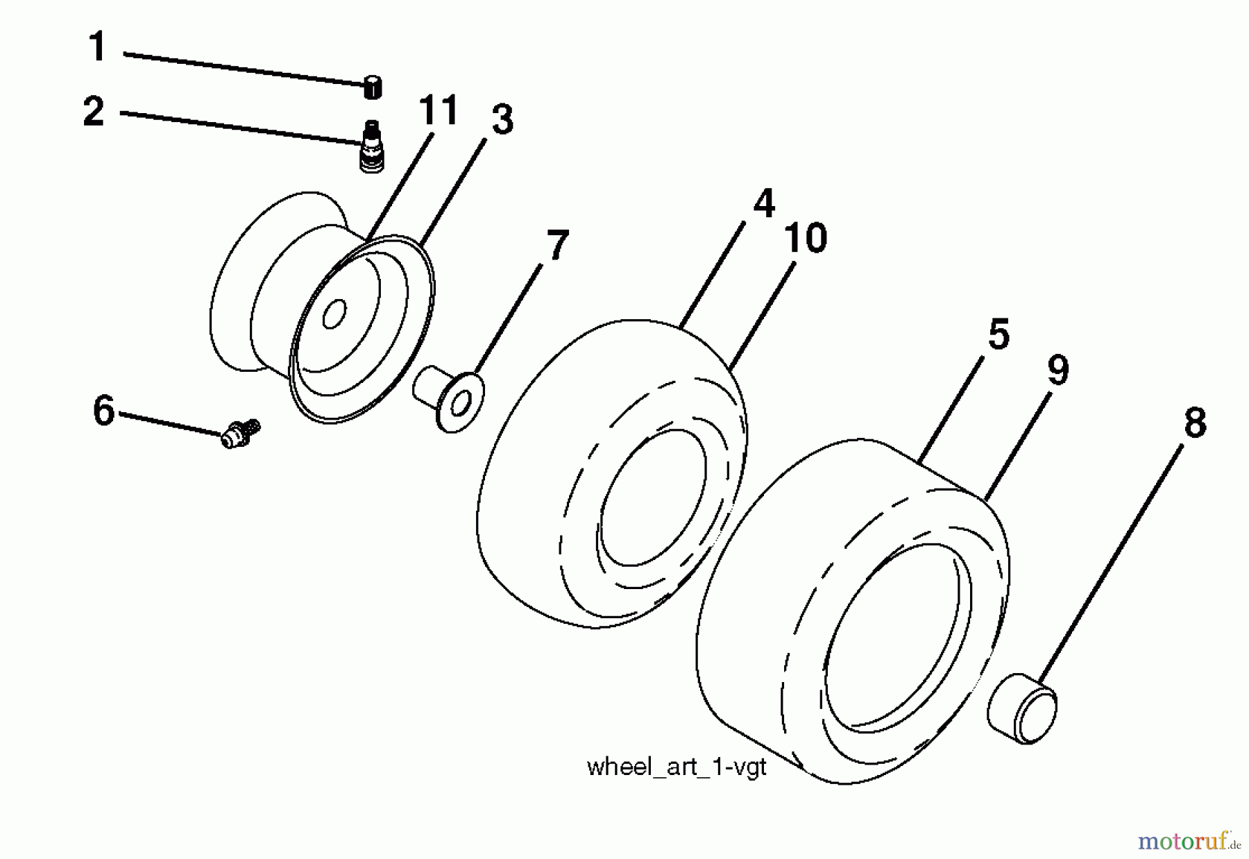 Husqvarna Rasen und Garten Traktoren YTH 23V48 (96043008601) - Husqvarna Yard Tractor (2010-04 to 2010-06) Wheels and Tires