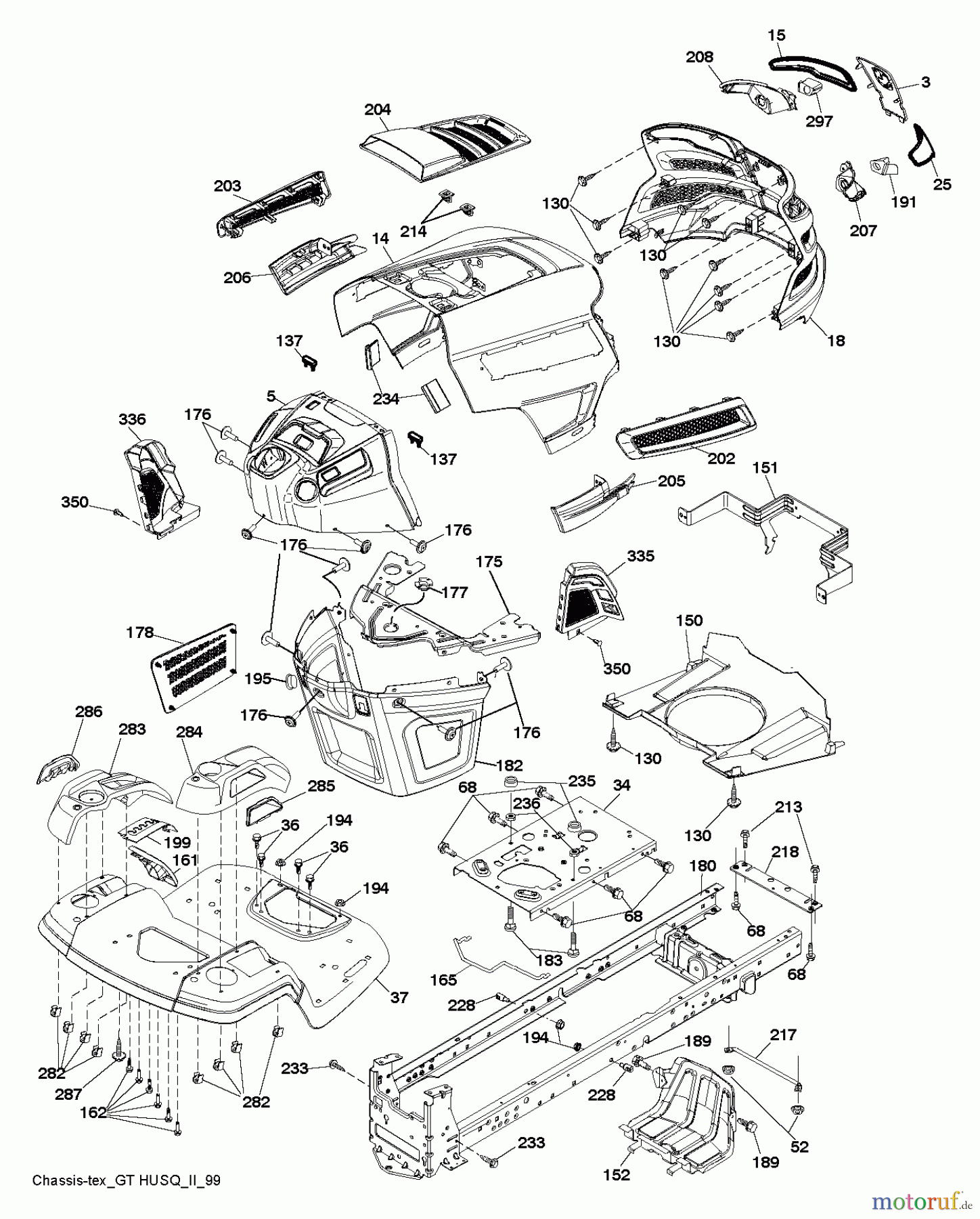  Husqvarna Rasen und Garten Traktoren YTH 23V48 (96043011004) - Husqvarna Yard Tractor (2012-08 & After) CHASSIS ENCLOSURES