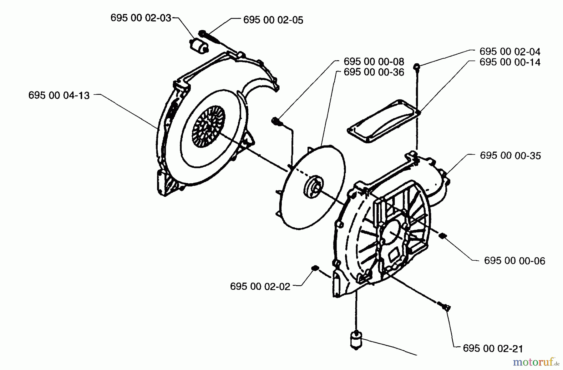 Husqvarna Bläser / Sauger / Häcksler / Mulchgeräte 145 B - Husqvarna Backpack Blower (1997-04 & After) Crankcase