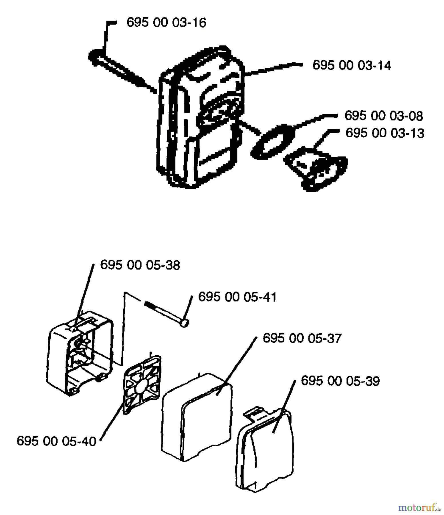 Husqvarna Bläser / Sauger / Häcksler / Mulchgeräte 145 B - Husqvarna Backpack Blower (1997-04 & After) Muffler