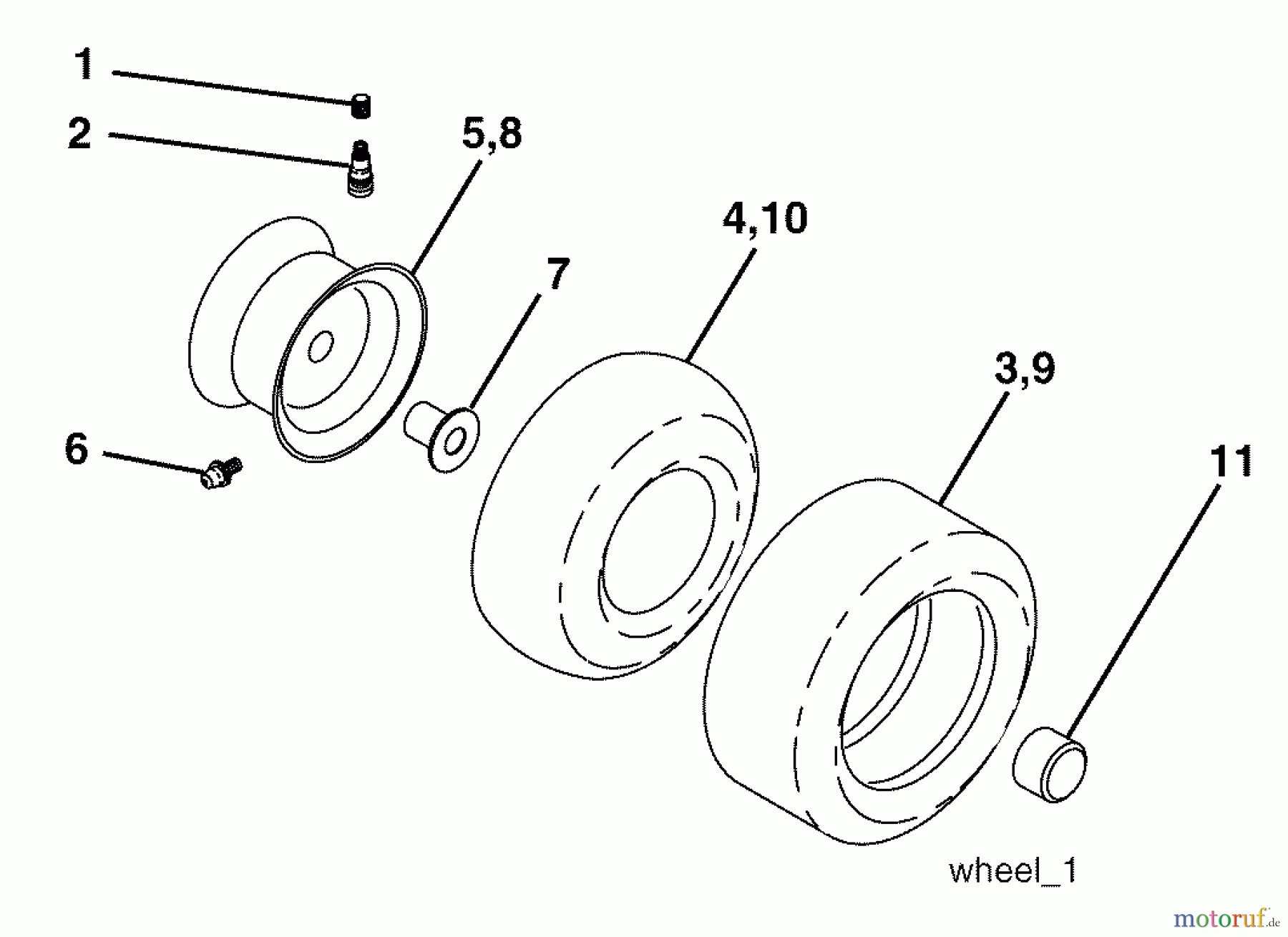 Husqvarna Rasen und Garten Traktoren YTH 2448 (96015000103) - Husqvarna Yard Tractor (2005-03 & After) Wheels/ Tires