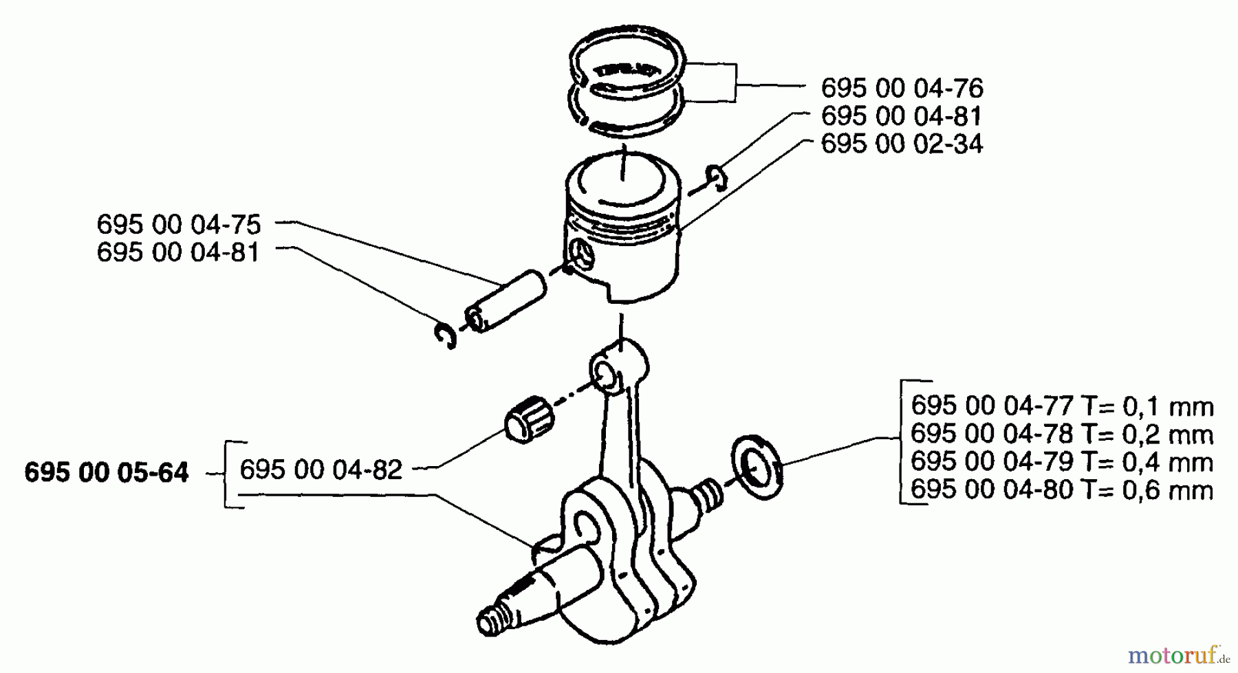 Husqvarna Bläser / Sauger / Häcksler / Mulchgeräte 145 B - Husqvarna Backpack Blower (1997-04 & After) Piston