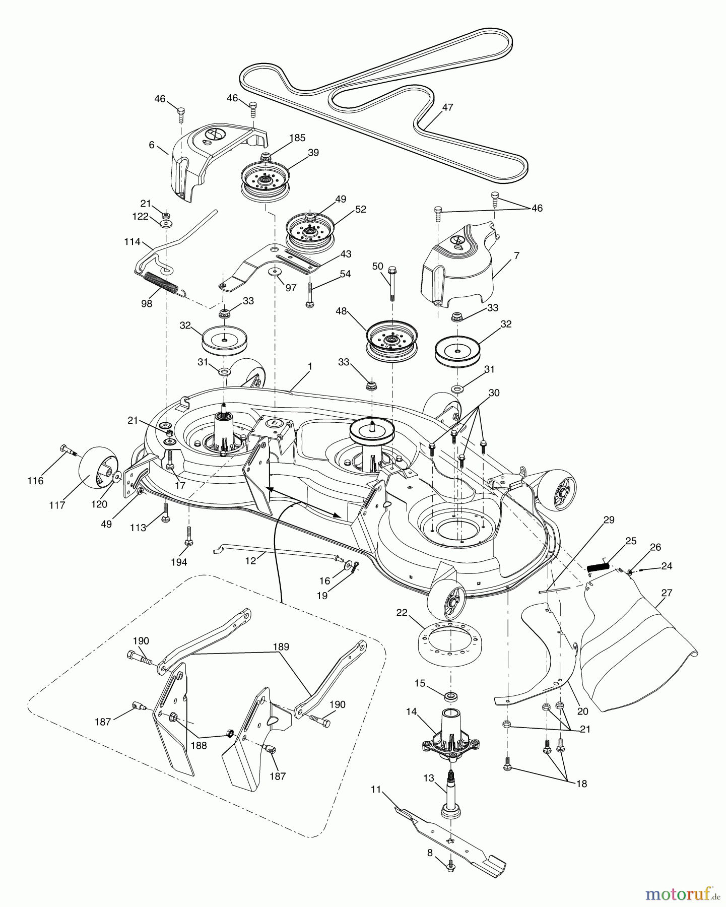 Husqvarna Rasen und Garten Traktoren YTH 2448T (96043000802) - Husqvarna Yard Tractor (2006-03 & After) Mower Deck
