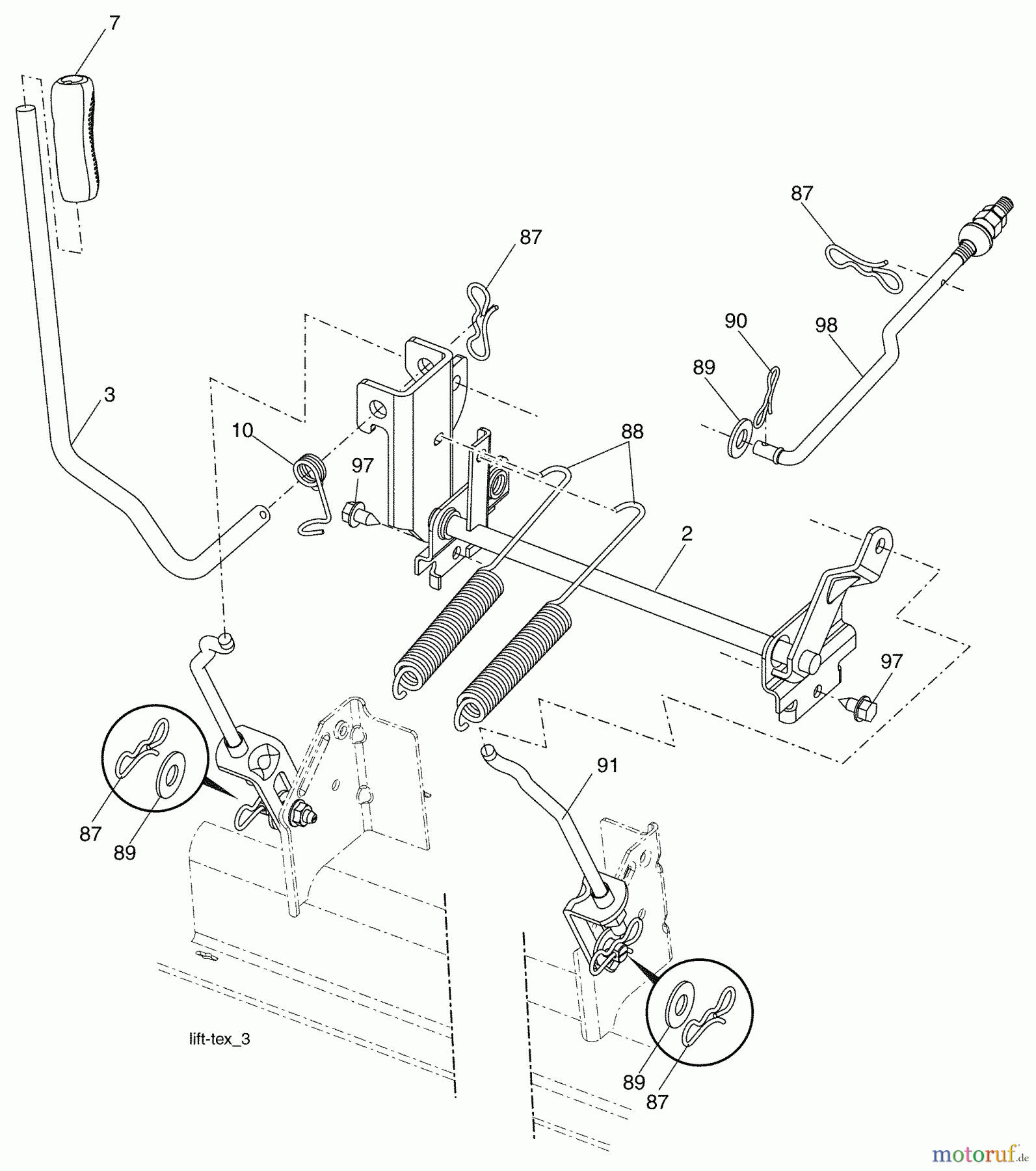 Husqvarna Rasen und Garten Traktoren YTH 2454 (96043002204) - Husqvarna Yard Tractor (2006-09 & After) Mower Lift