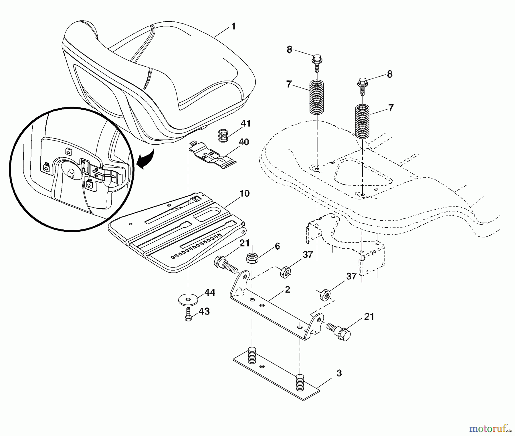 Husqvarna Rasen und Garten Traktoren YTH 2454 (96043005400) - Husqvarna Yard Tractor (TSC) (2008-04 & After) Seat Assembly