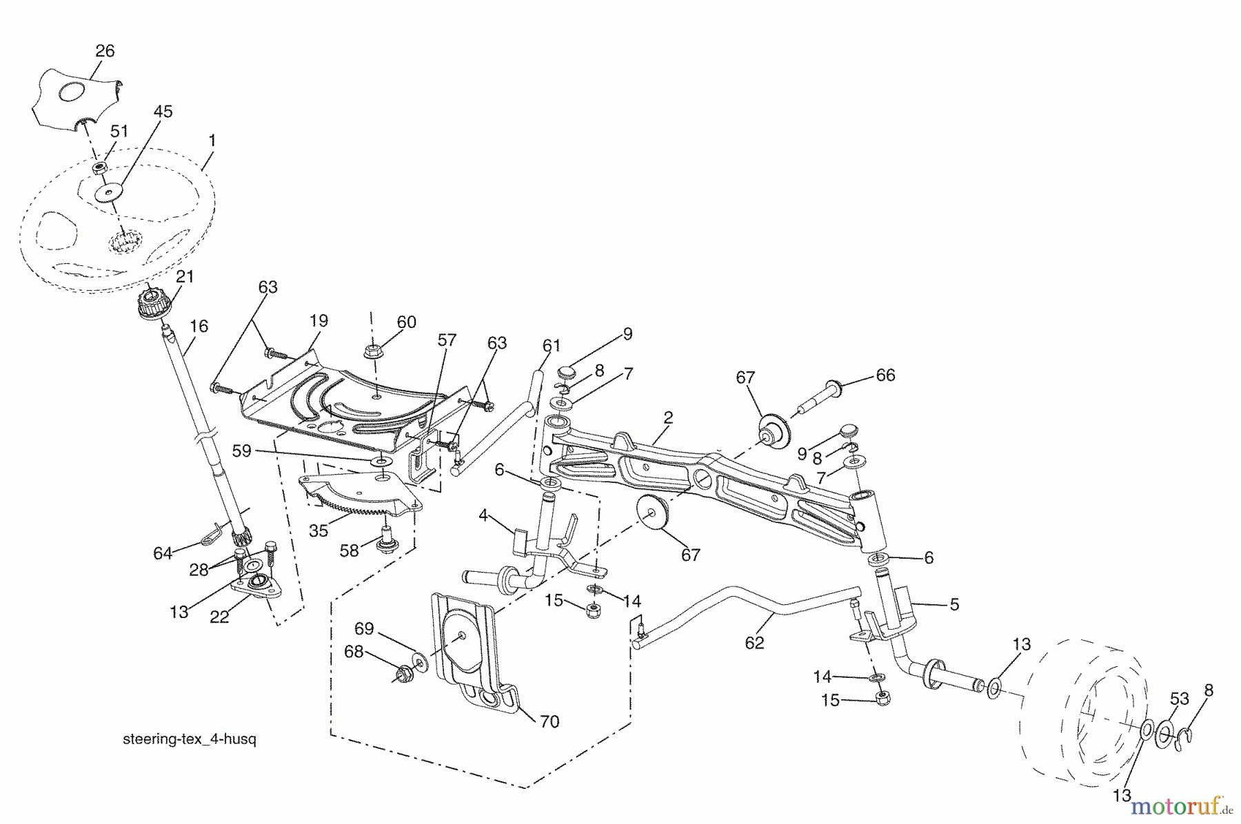 Husqvarna Rasen und Garten Traktoren YTH 2454 (96043005402) - Husqvarna Yard Tractor (2008-12 & After) Steering Assembly