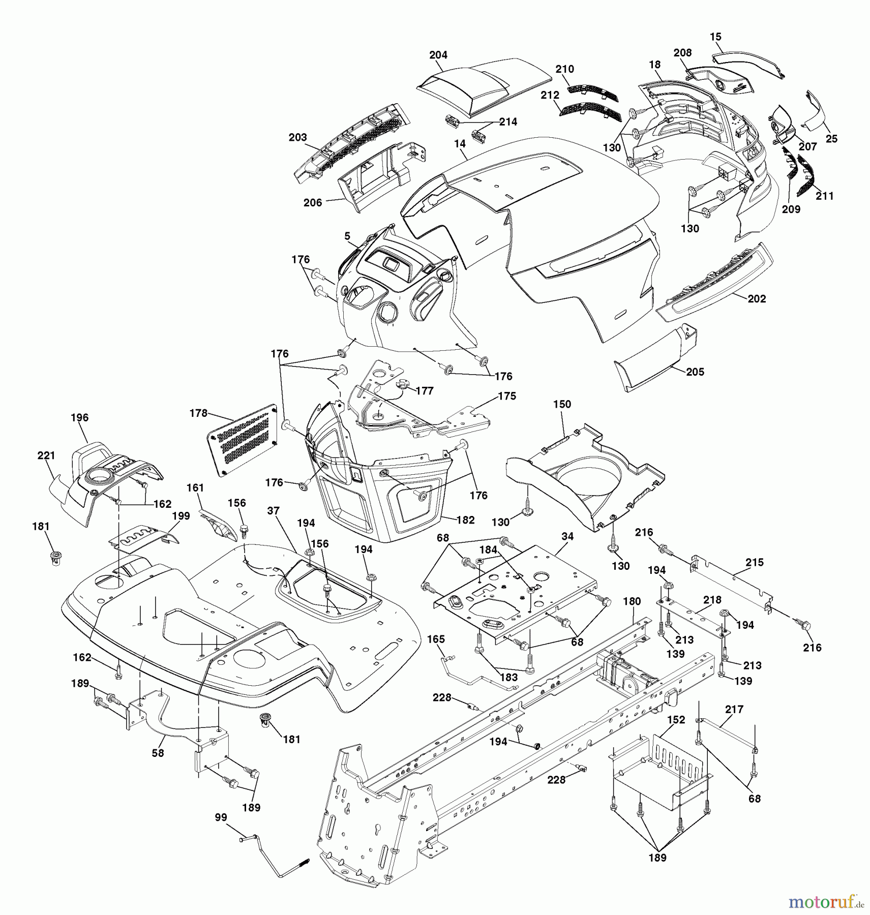Husqvarna Rasen und Garten Traktoren YTH 2454T (917.279220) - Husqvarna Yard Tractor (2006-05 & After) (Sears Craftsman) Chassis