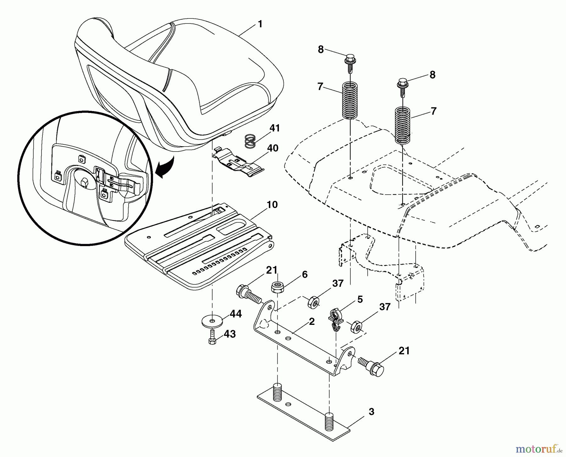 Husqvarna Rasen und Garten Traktoren YTH 2448T (917.279201) - Husqvarna Yard Tractor (2006-05 & After) (Sears Craftsman) Seat Assembly