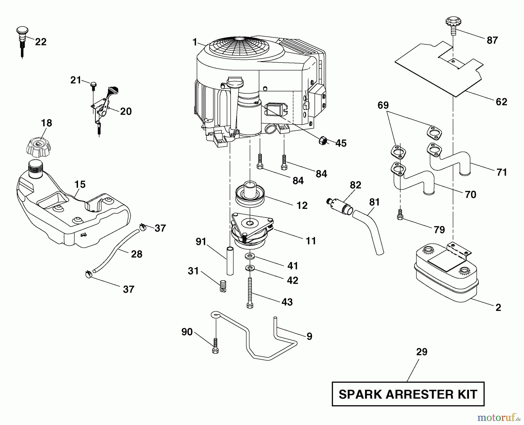  Husqvarna Rasen und Garten Traktoren YTH 2448T (917.279201) - Husqvarna Yard Tractor (2006-05 & After) (Sears Craftsman) Engine