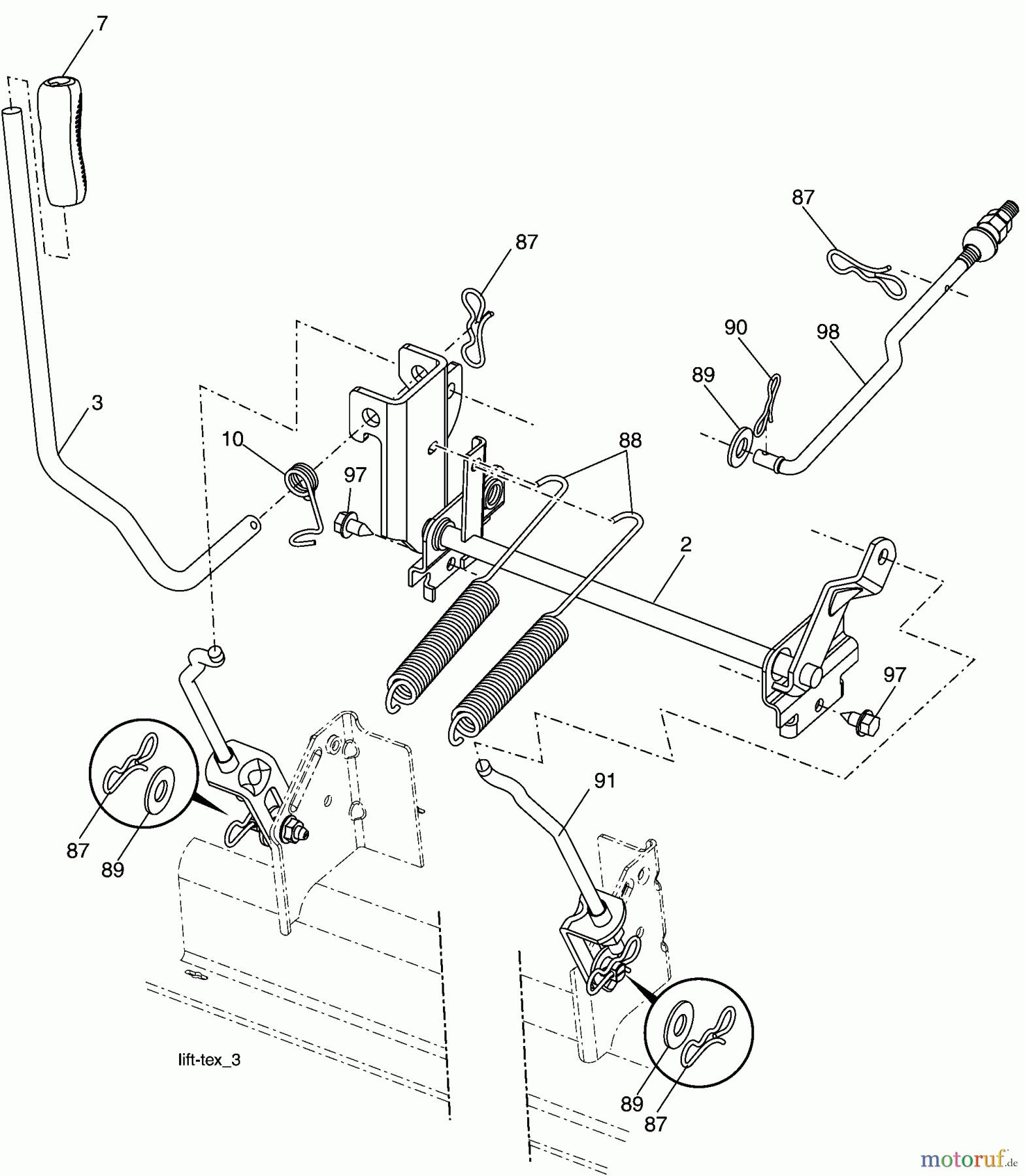 Husqvarna Rasen und Garten Traktoren YTH 2454T (96043002203) - Husqvarna Yard Tractor (2006-03 & After) Mower Lift