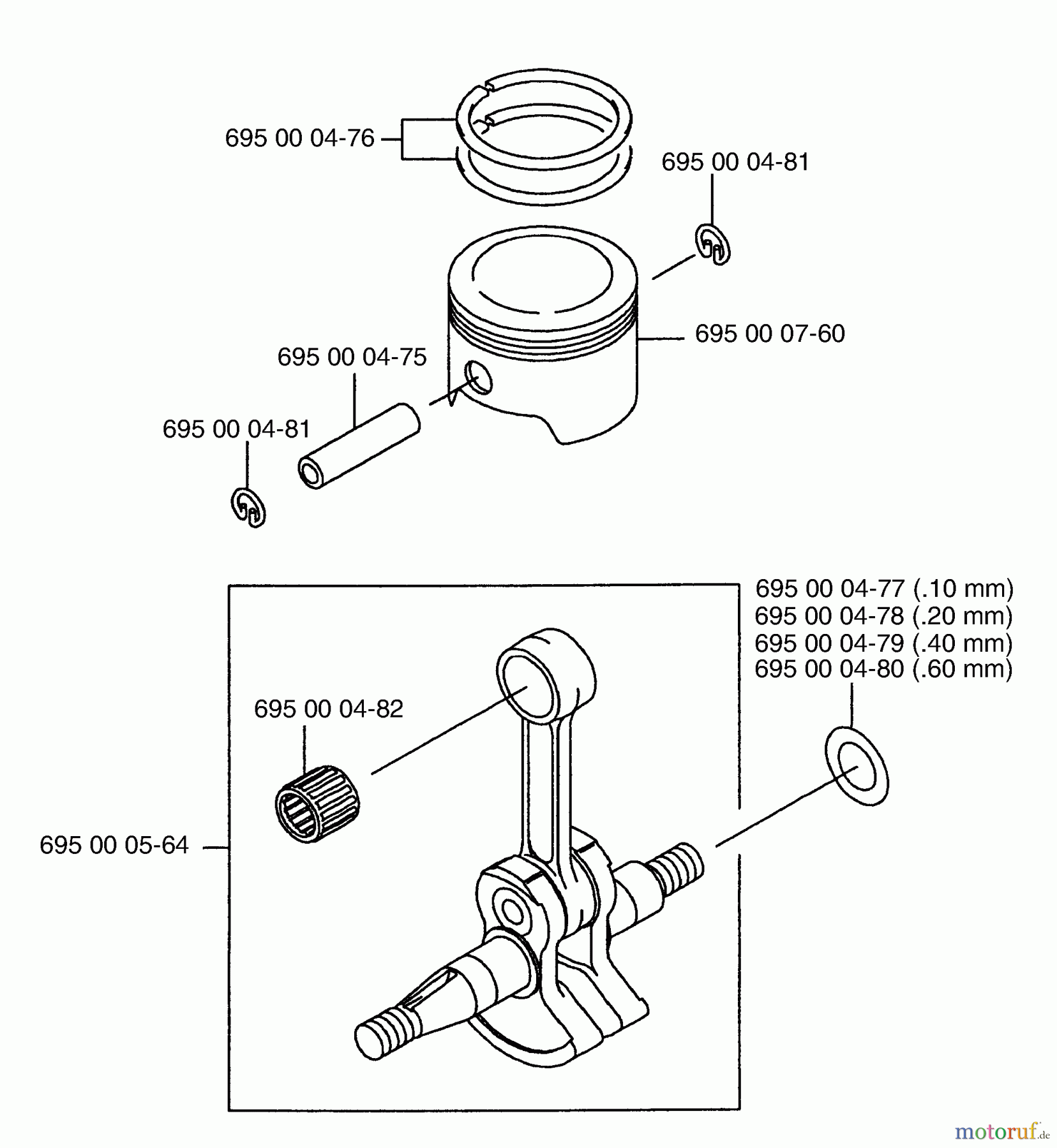Husqvarna Bläser / Sauger / Häcksler / Mulchgeräte 145 BF - Husqvarna Backpack Blower (Carb II) (2001-04 & After) (California) Piston / Crankshaft