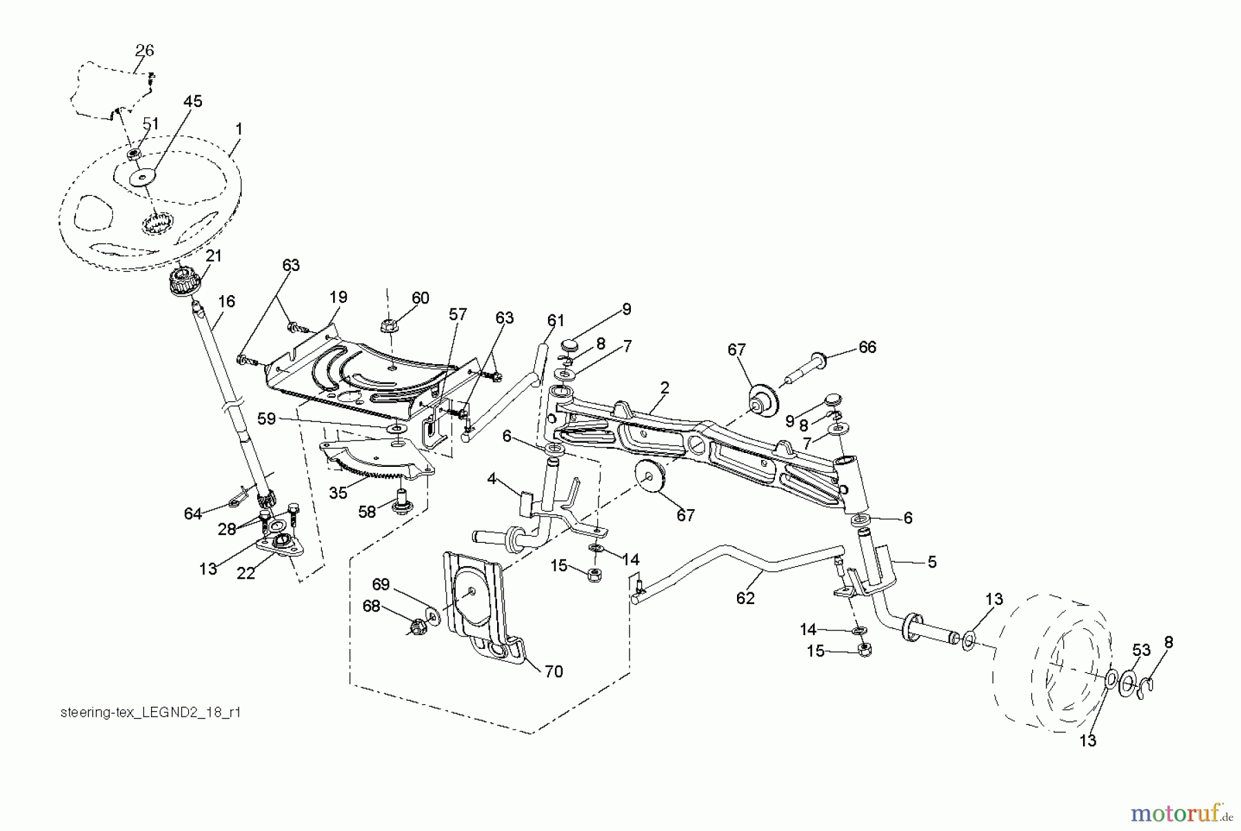 Husqvarna Rasen und Garten Traktoren YTH 23K48 (96045003600) - Husqvarna Yard Tractor (2011-08 & After) STEERING