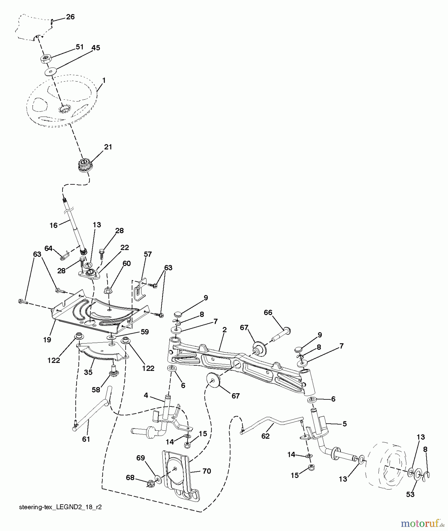  Husqvarna Rasen und Garten Traktoren YTH 24K48 (96045003501) - Husqvarna Yard Tractor (2012-11 & After) STEERING