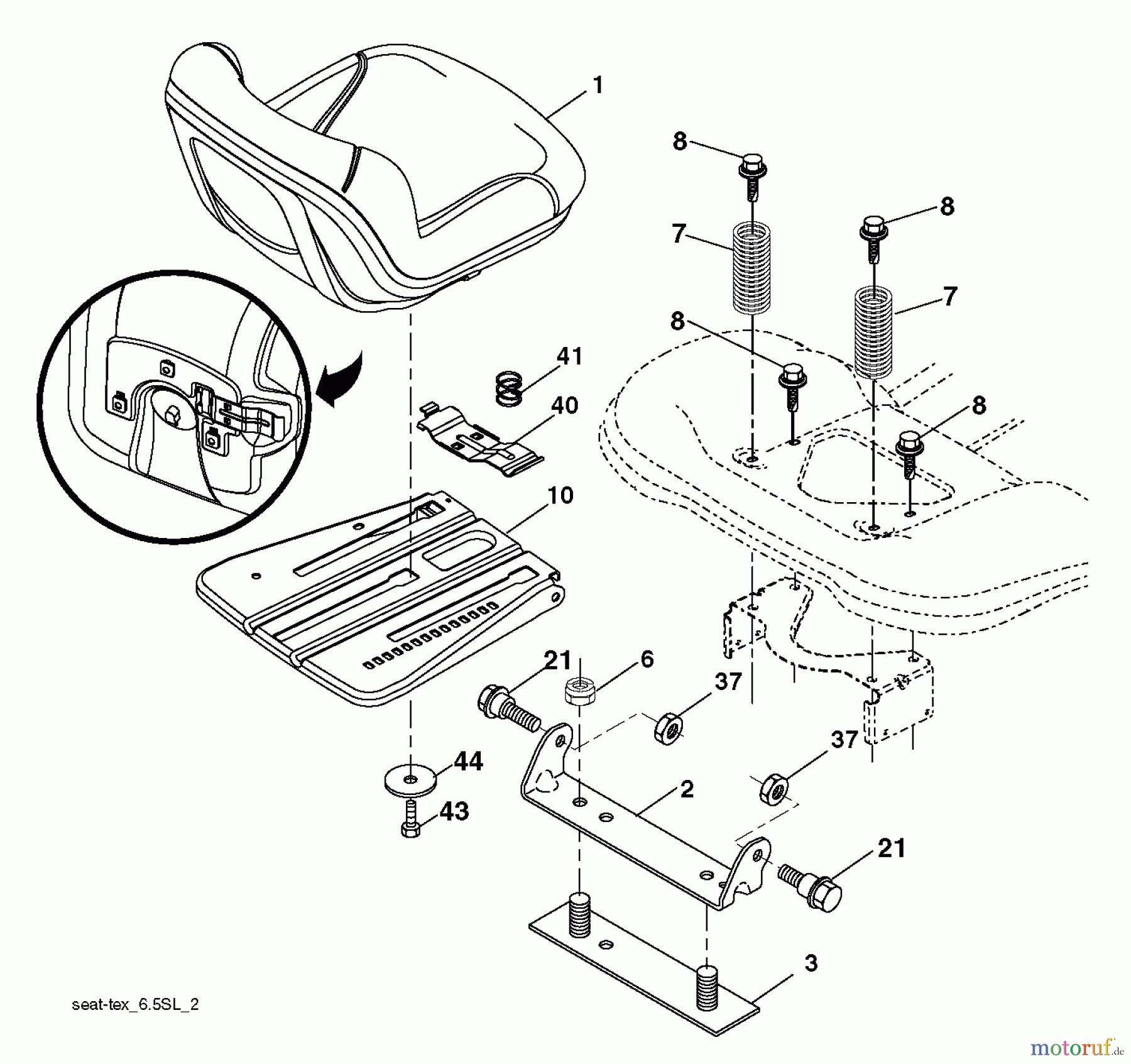 Husqvarna Rasen und Garten Traktoren YTH 24K48 (96043014000) - Husqvarna Yard Tractor (2011-09 & After) SEAT