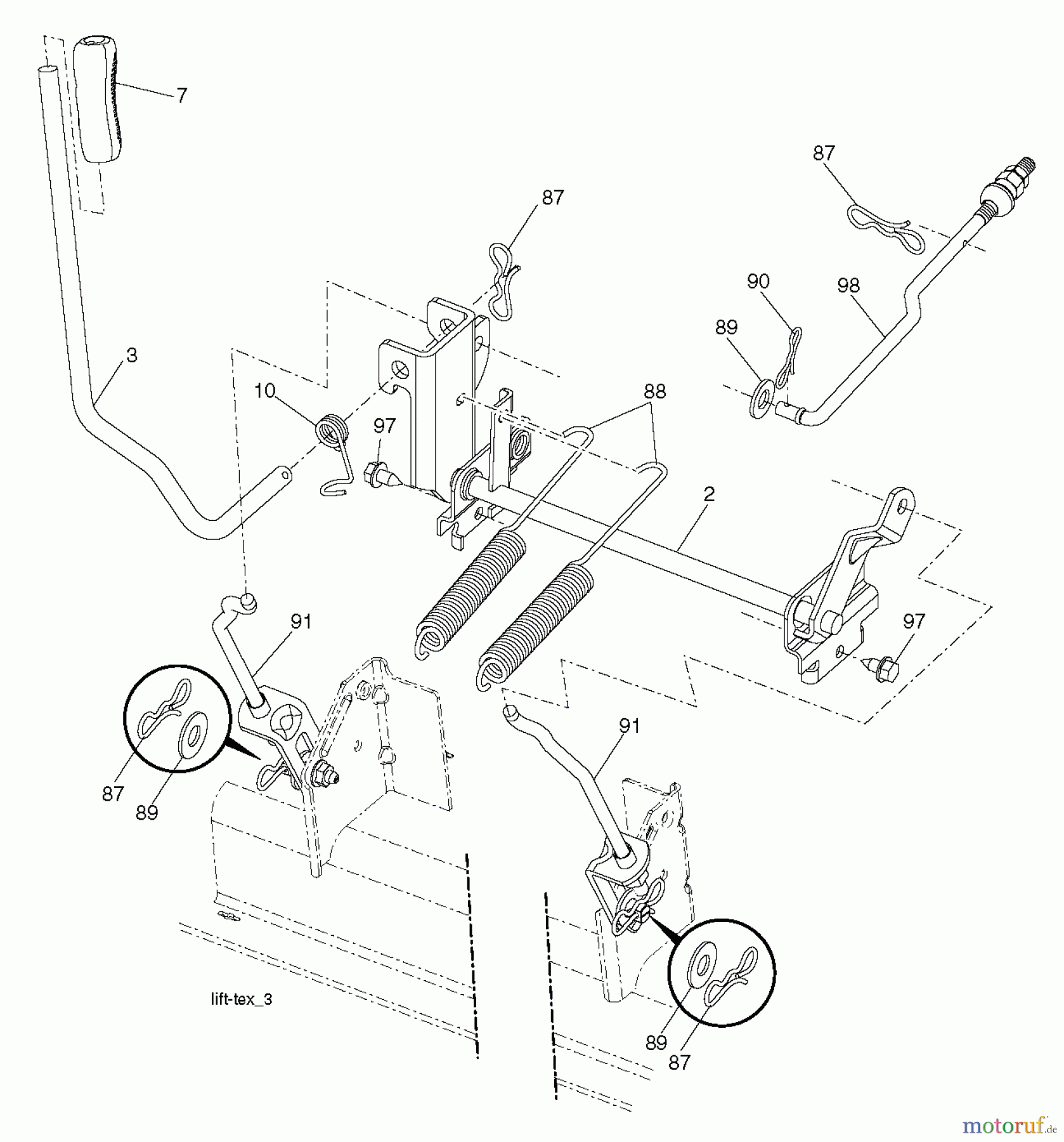 Husqvarna Rasen und Garten Traktoren YTH 23V48 (96043011002) - Husqvarna Yard Tractor (2011-06 & After) MOWER LIFT / DECK LIFT