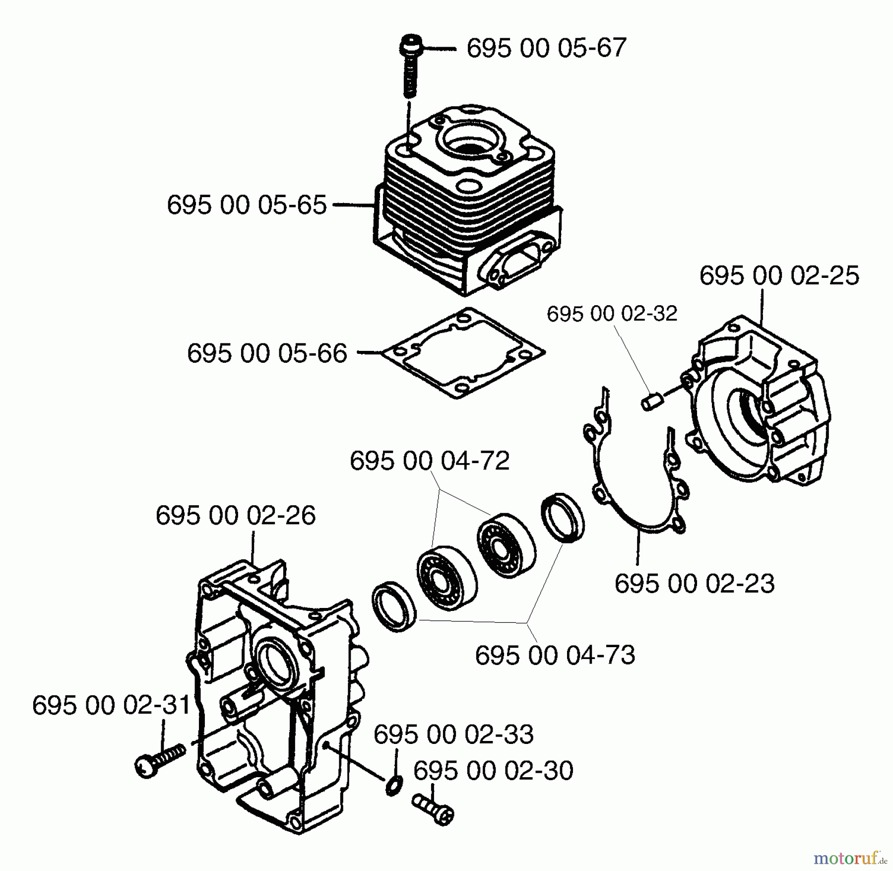  Husqvarna Bläser / Sauger / Häcksler / Mulchgeräte 145 BT - Husqvarna Backpack Blower (1997-05 & After) Cylinder & Crankcase