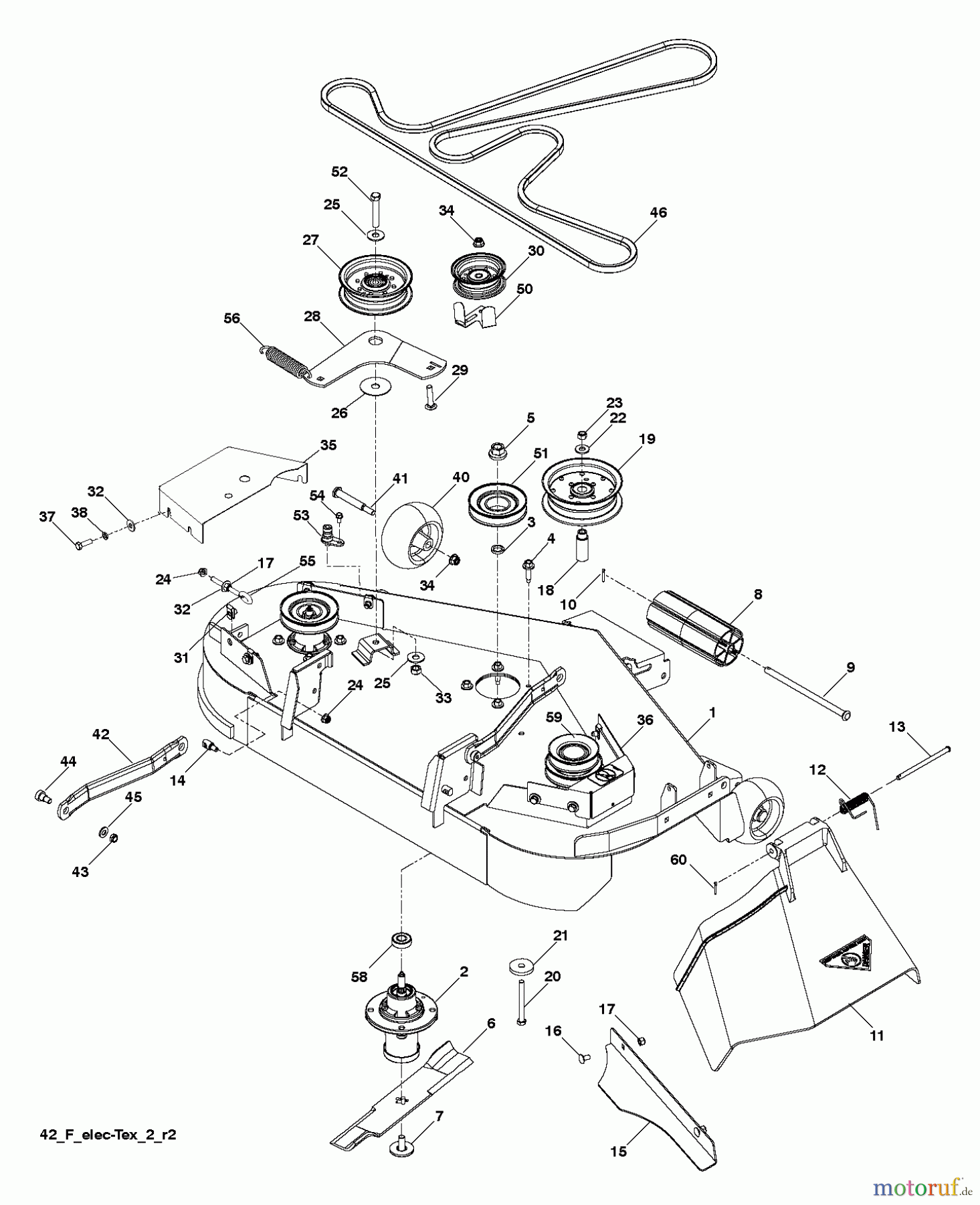 Husqvarna Rasen und Garten Traktoren YTH 24V42LS (96048001301) - Husqvarna Yard Tractor (2011-11 & After) MOWER DECK / CUTTING DECK