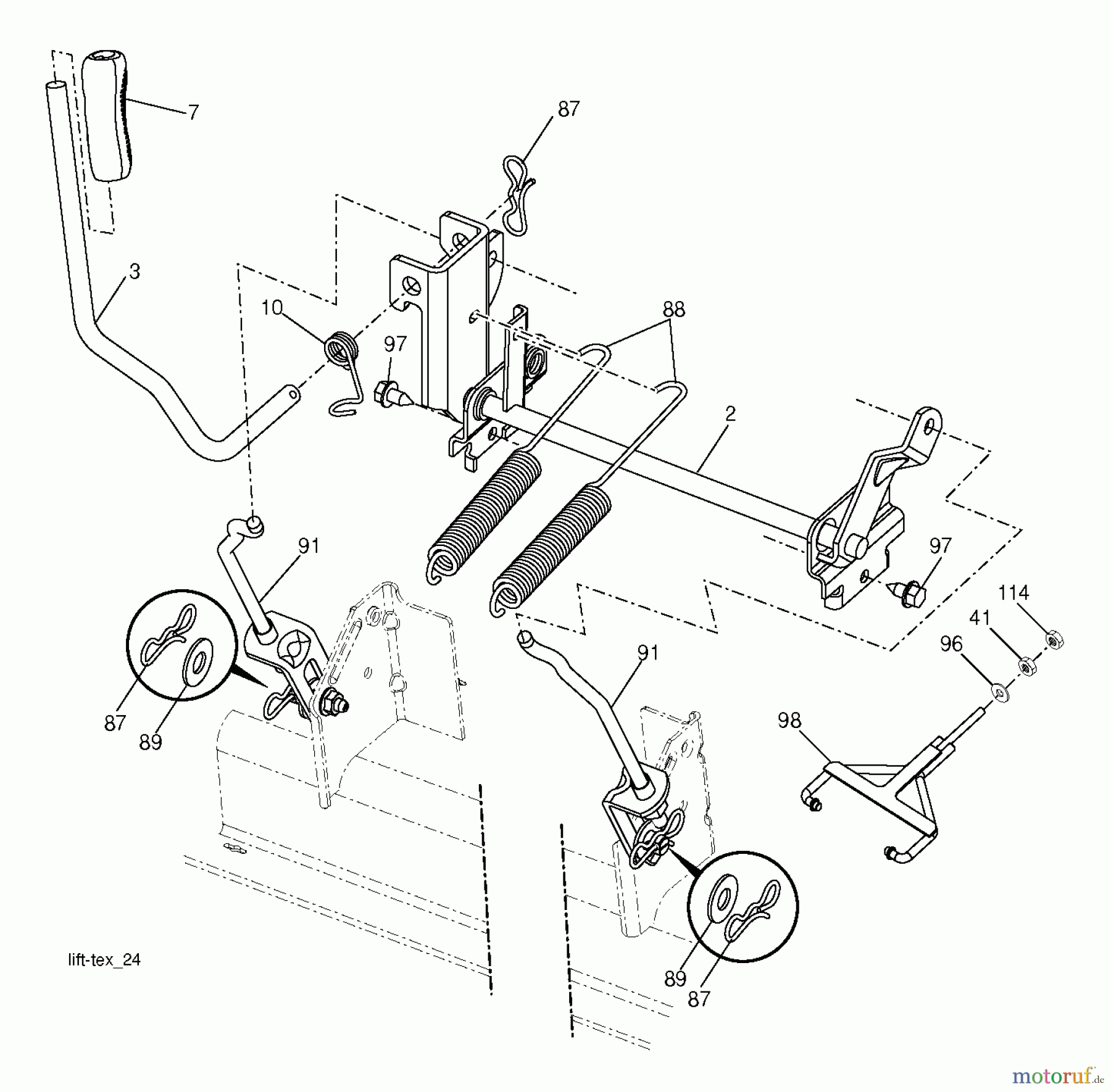  Husqvarna Rasen und Garten Traktoren YTH 24V42LS (96043012801) - Husqvarna Yard Tractor (2011-08 & After) MOWER LIFT LEVER