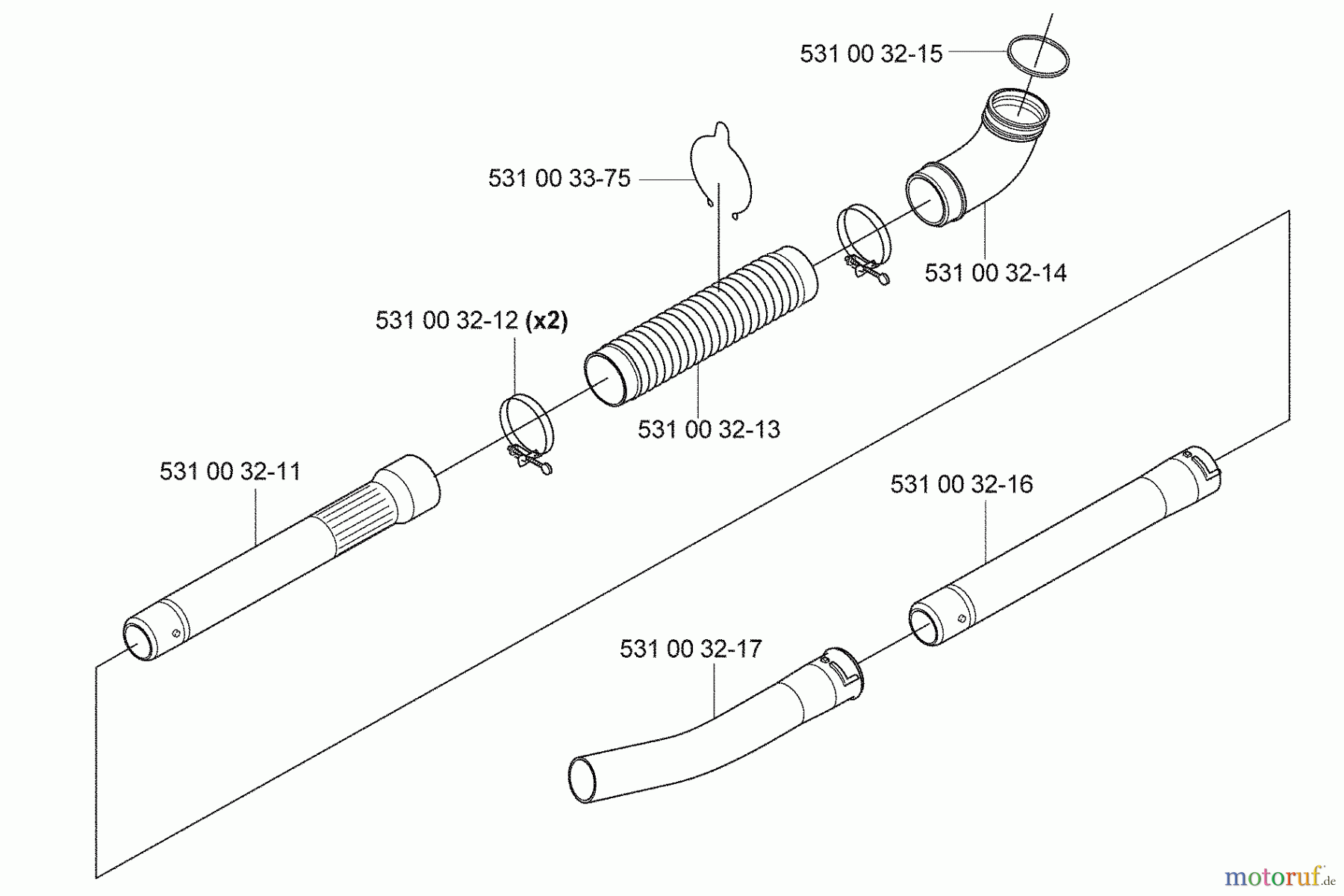 Husqvarna Bläser / Sauger / Häcksler / Mulchgeräte 145 BT - Husqvarna Backpack Blower (2005-08 & After) Blower Tubes
