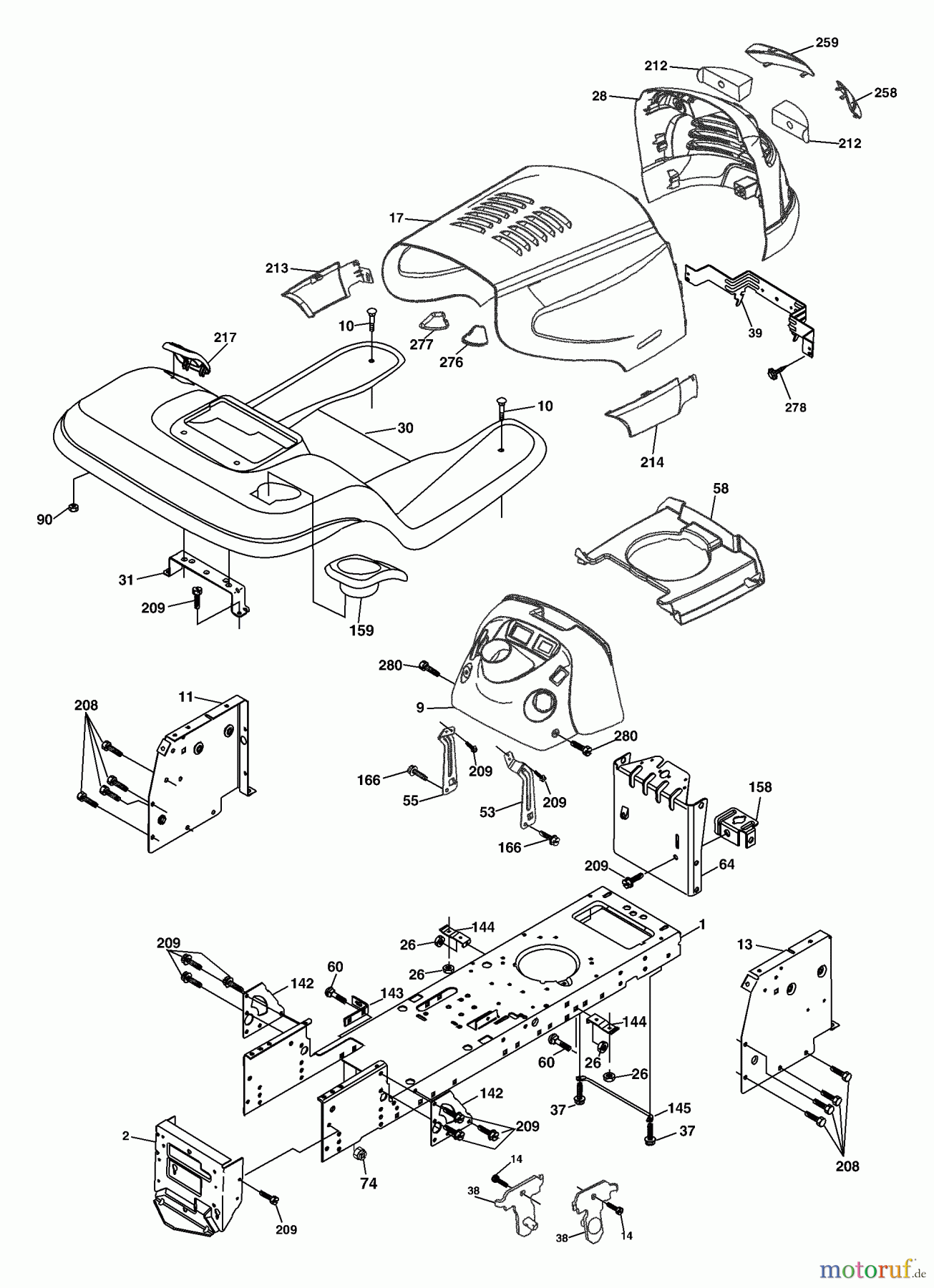 Husqvarna Rasen und Garten Traktoren YTH 2548B (954571984) - Husqvarna Yard Tractor (2004-06 & After) Chassis And Enclosures