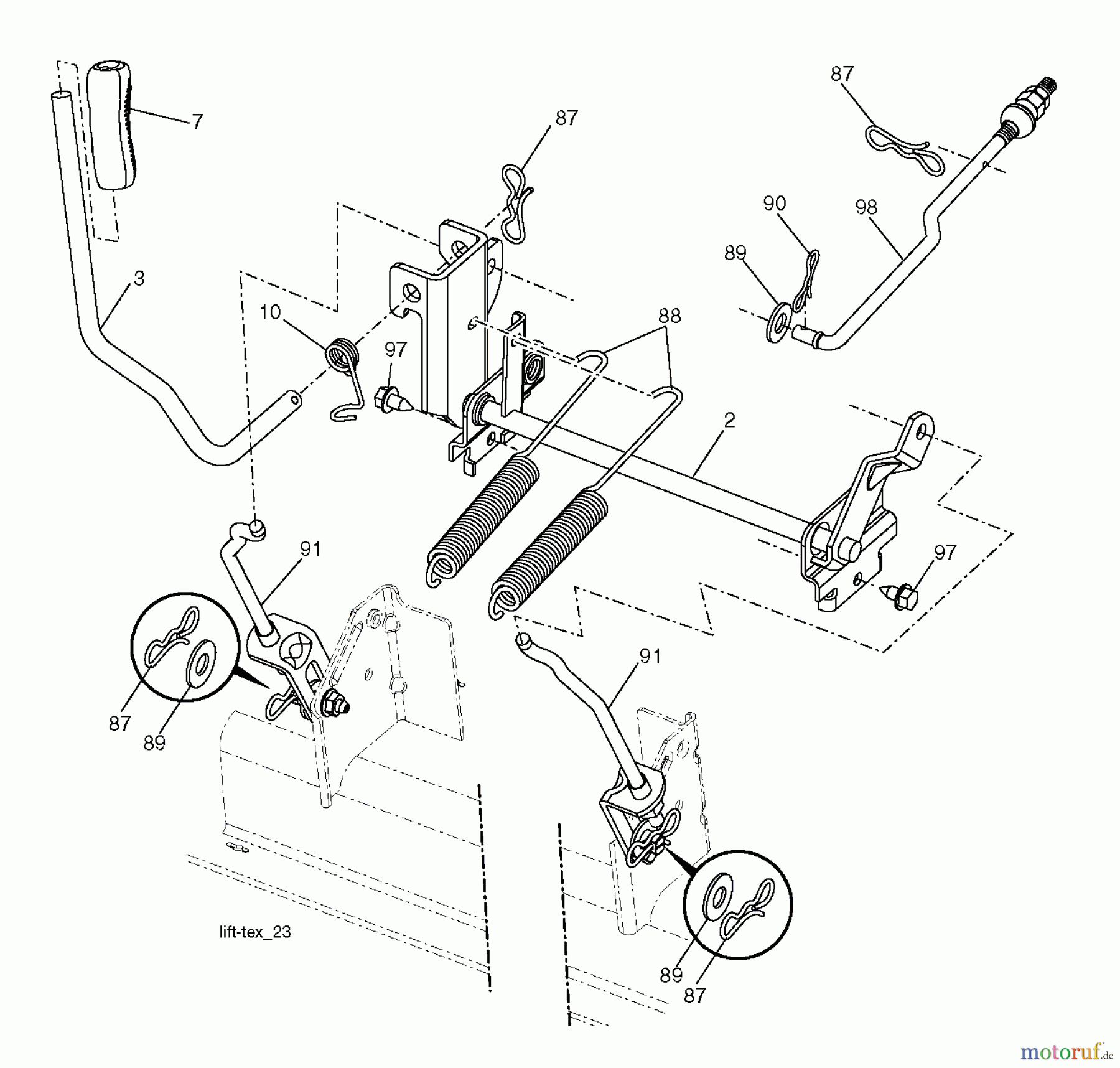Husqvarna Rasen und Garten Traktoren YTH 24K54 (96043013301) - Husqvarna Yard Tractor (2012-08 & After) MOWER LIFT LEVER