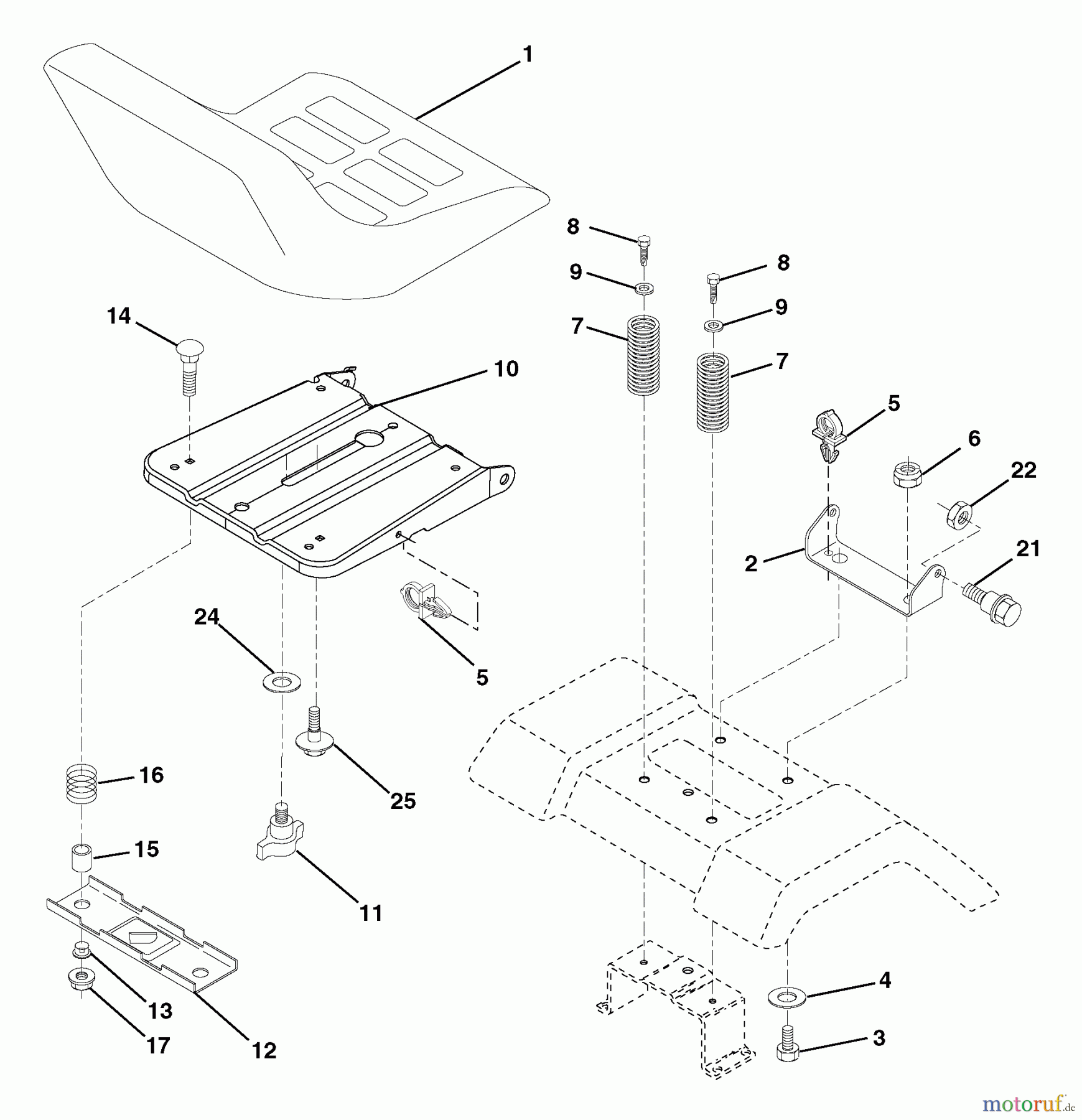 Husqvarna Rasen und Garten Traktoren YTH 2748 (96013001000) - Husqvarna Yard Tractor (2004-12 & After) Seat Assembly