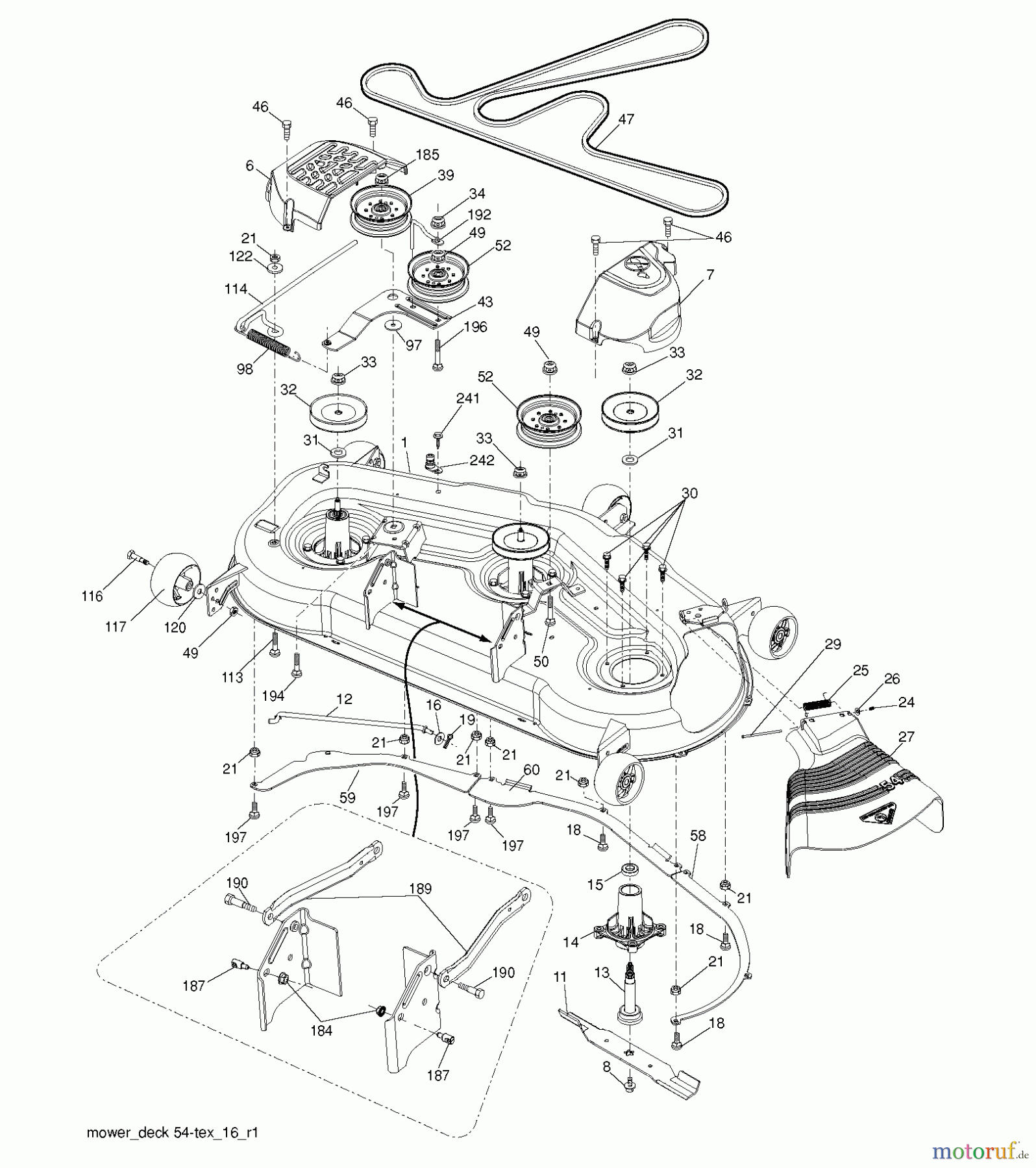 Husqvarna Rasen und Garten Traktoren YTH 2754 (96041006204) - Husqvarna Yard Tractor (2011-06 & After) MOWER DECK / CUTTING DECK