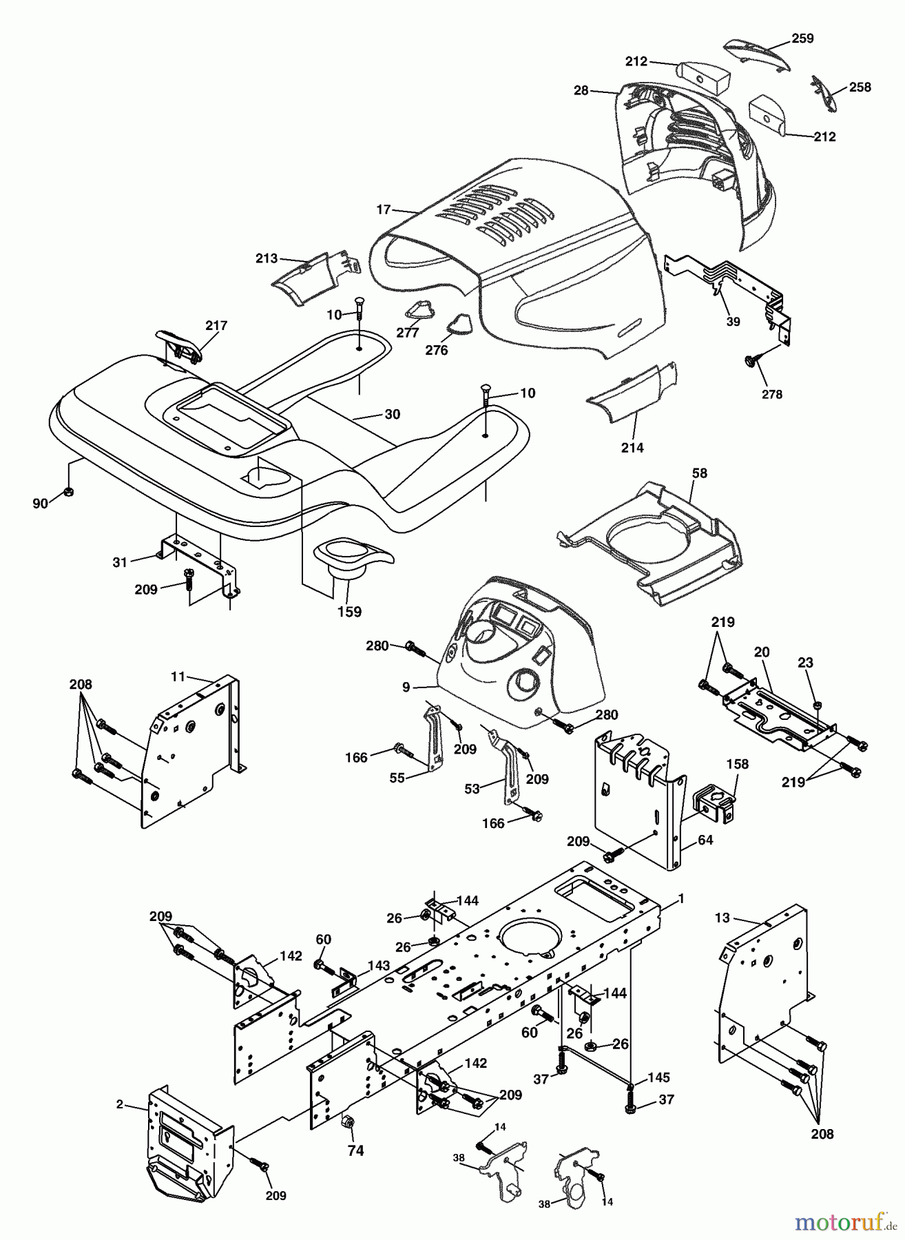 Husqvarna Rasen und Garten Traktoren YTKH 1848XPA (954568489) - Husqvarna Yard Tractor (2003-11 & After) Chassis And Enclosures