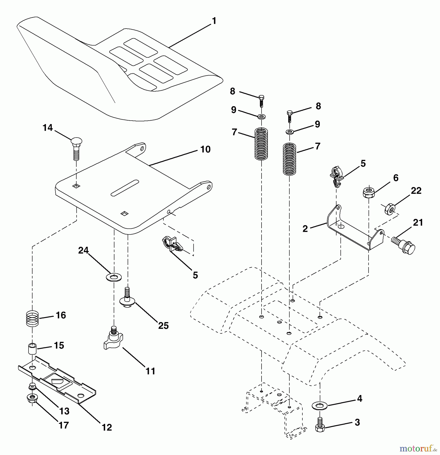 Husqvarna Rasen und Garten Traktoren YTH 1848XP (954568489) - Husqvarna Yard Tractor (2004-04 & After) Seat Assembly