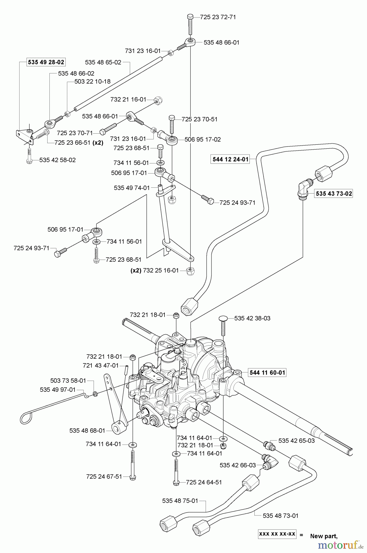 Husqvarna Reitermäher, Motor hinten Rider 155 AWD - Husqvarna Rear-Engine Rider (2006-01 & After) Transmission (Hydraulics/Links)