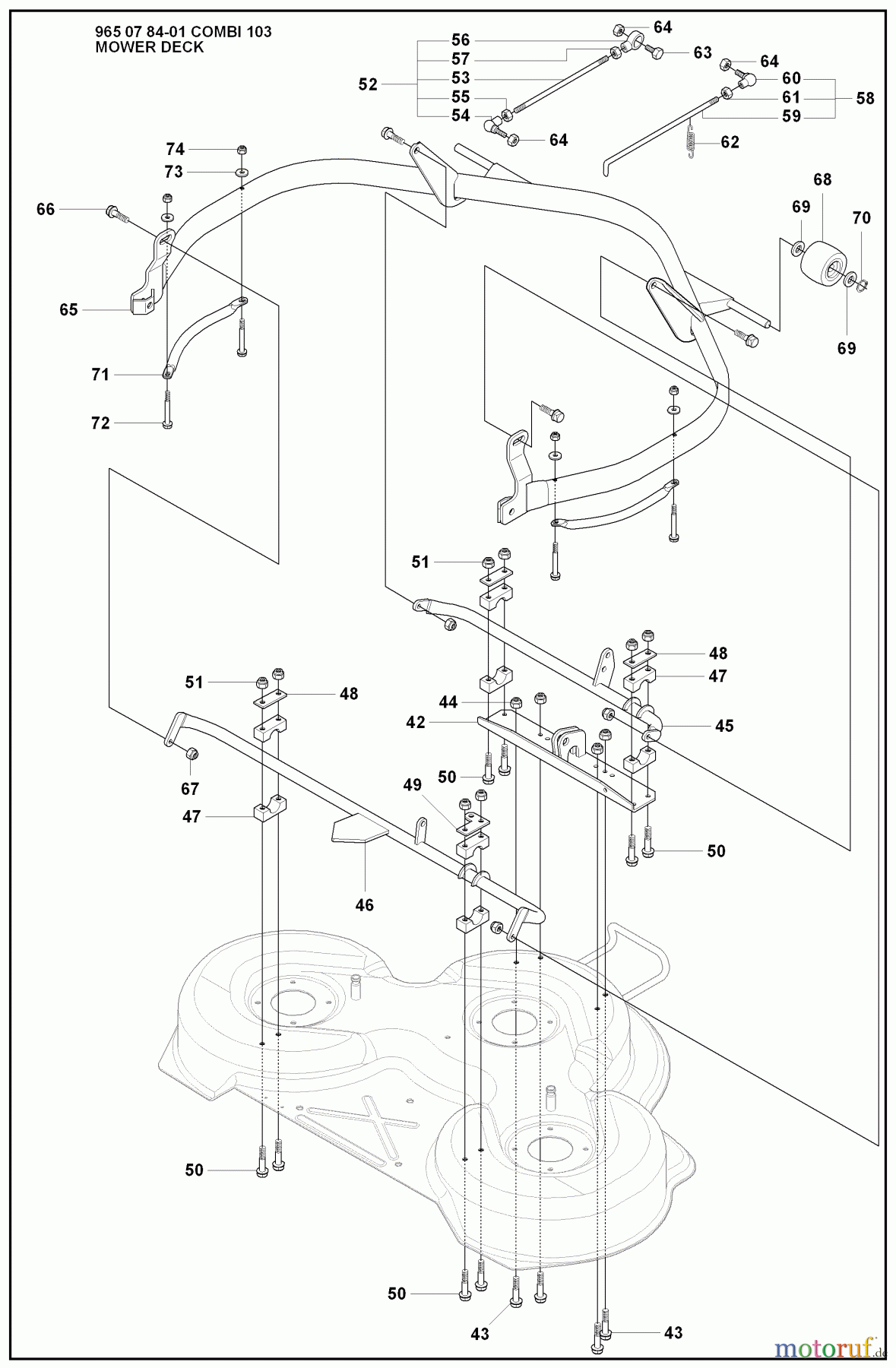 Husqvarna Reitermäher, Motor hinten Rider 175 - Husqvarna Rear-Engine Rider (2008-05 & After) Mower Deck (Part 2)